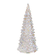 CRYSTAL LED Deko-Tanne - Glas - Silber - Höhe: 22 cm