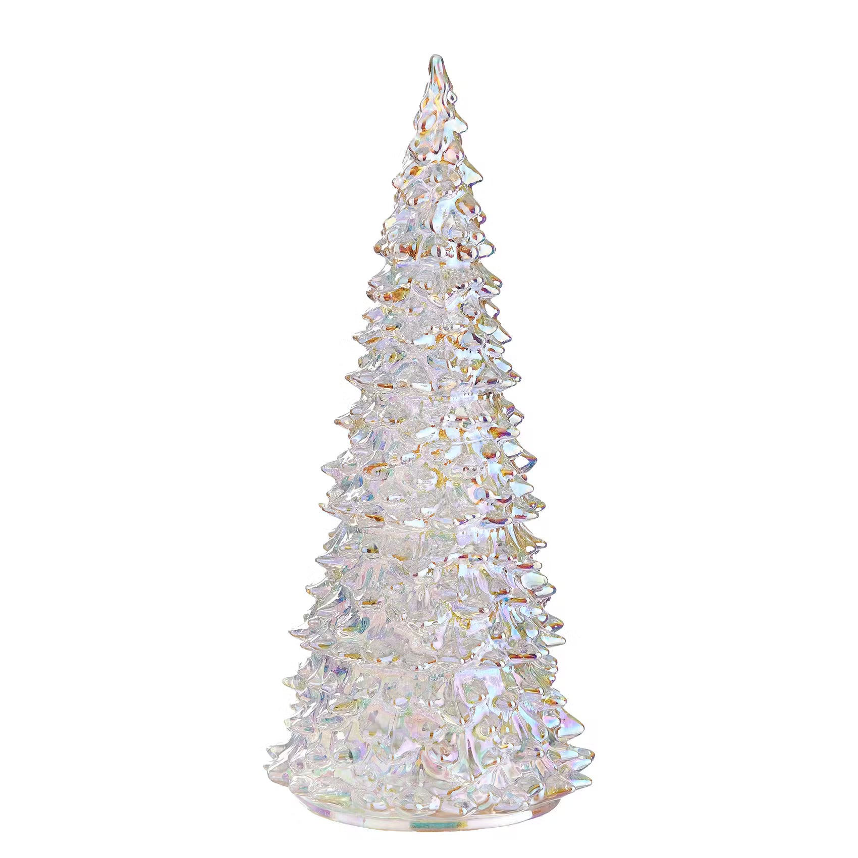 CRYSTAL LED Deko-Tanne - Glas - Silber - Höhe: 22 cm