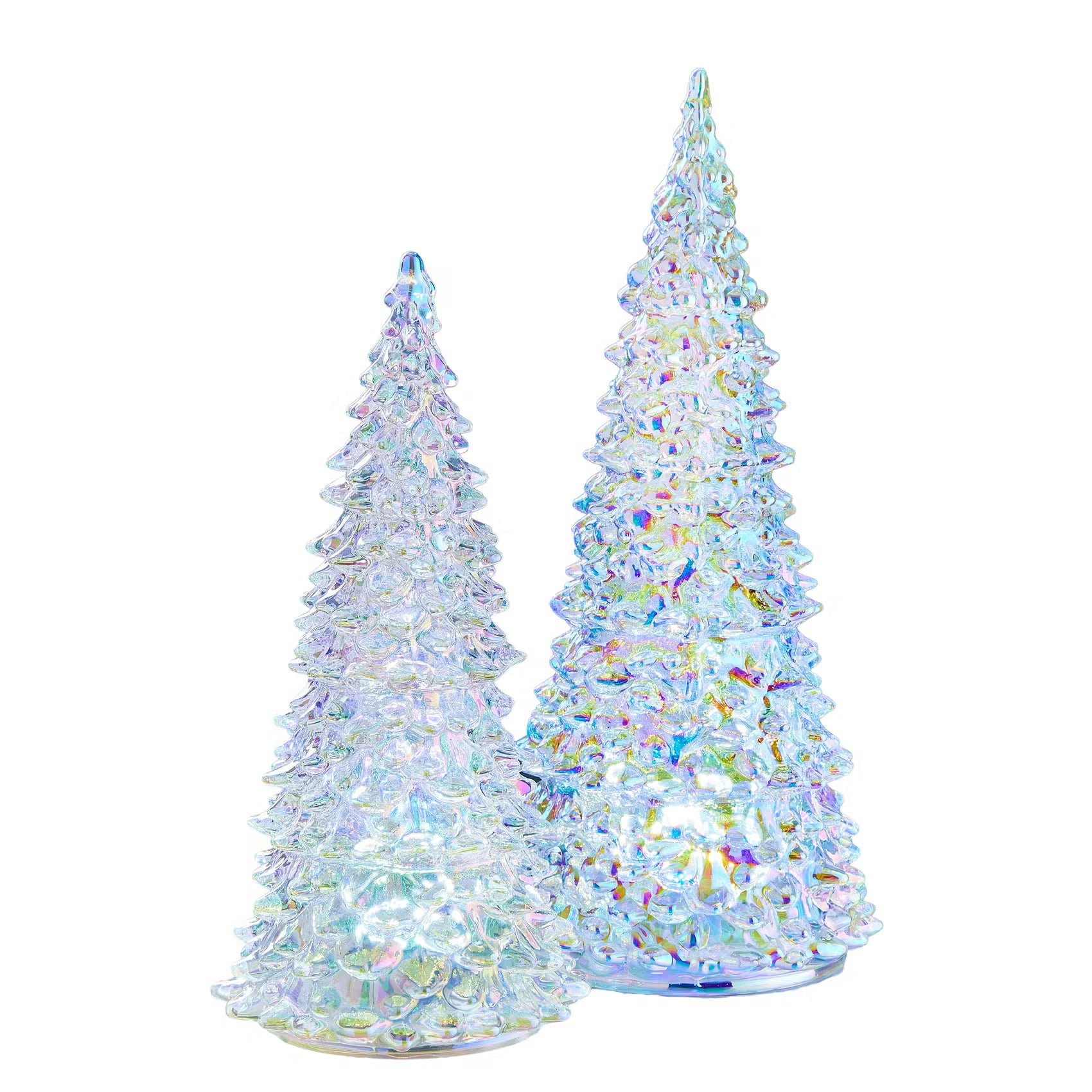 CRYSTAL LED Deko-Tanne - Glas - Silber - Höhe: 22 cm