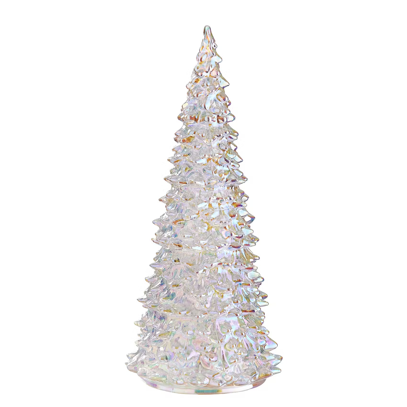CRYSTAL LED Deko-Tanne - Glas - Silber - Höhe: 27 cm