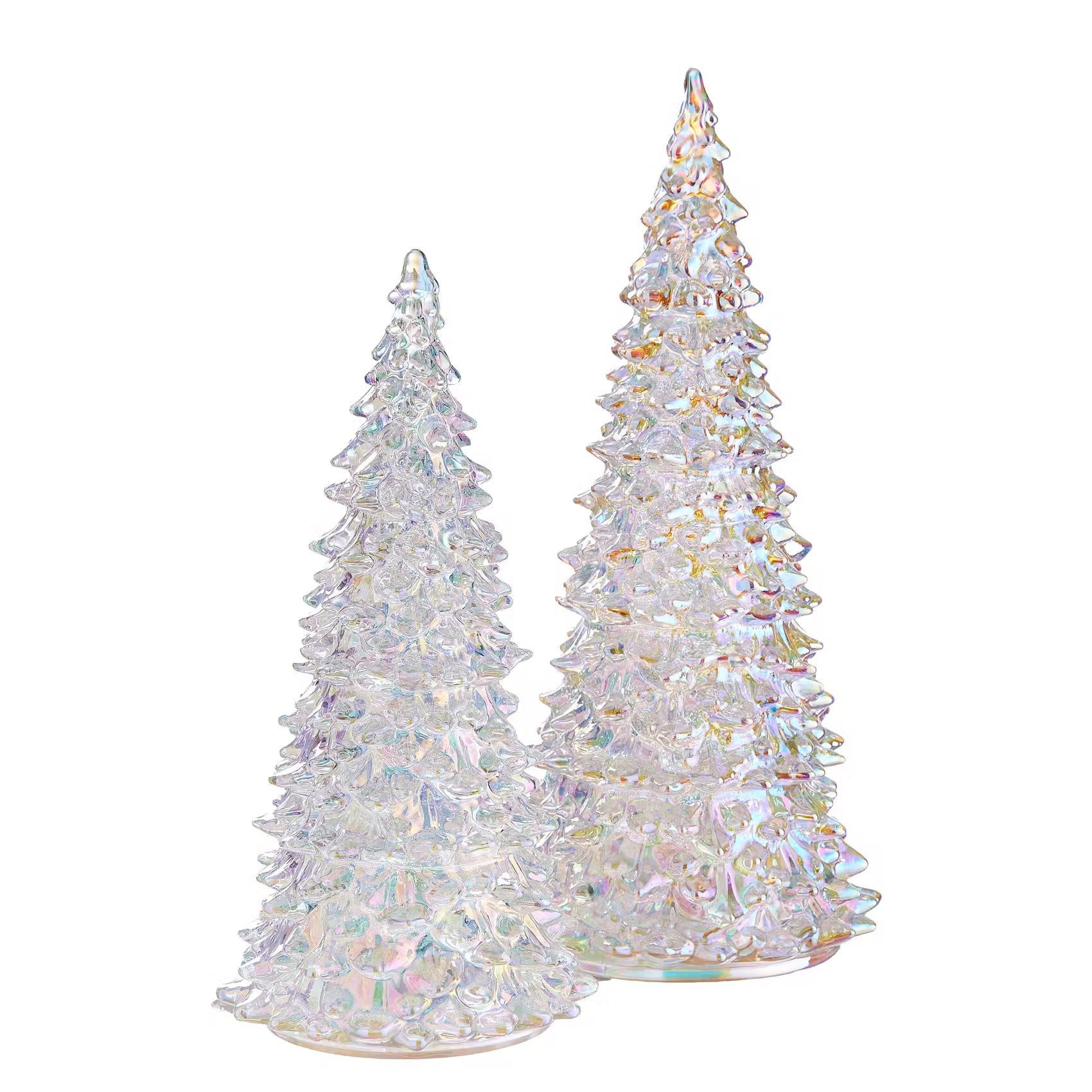 CRYSTAL LED Deko-Tanne - Glas - Silber - Höhe: 27 cm