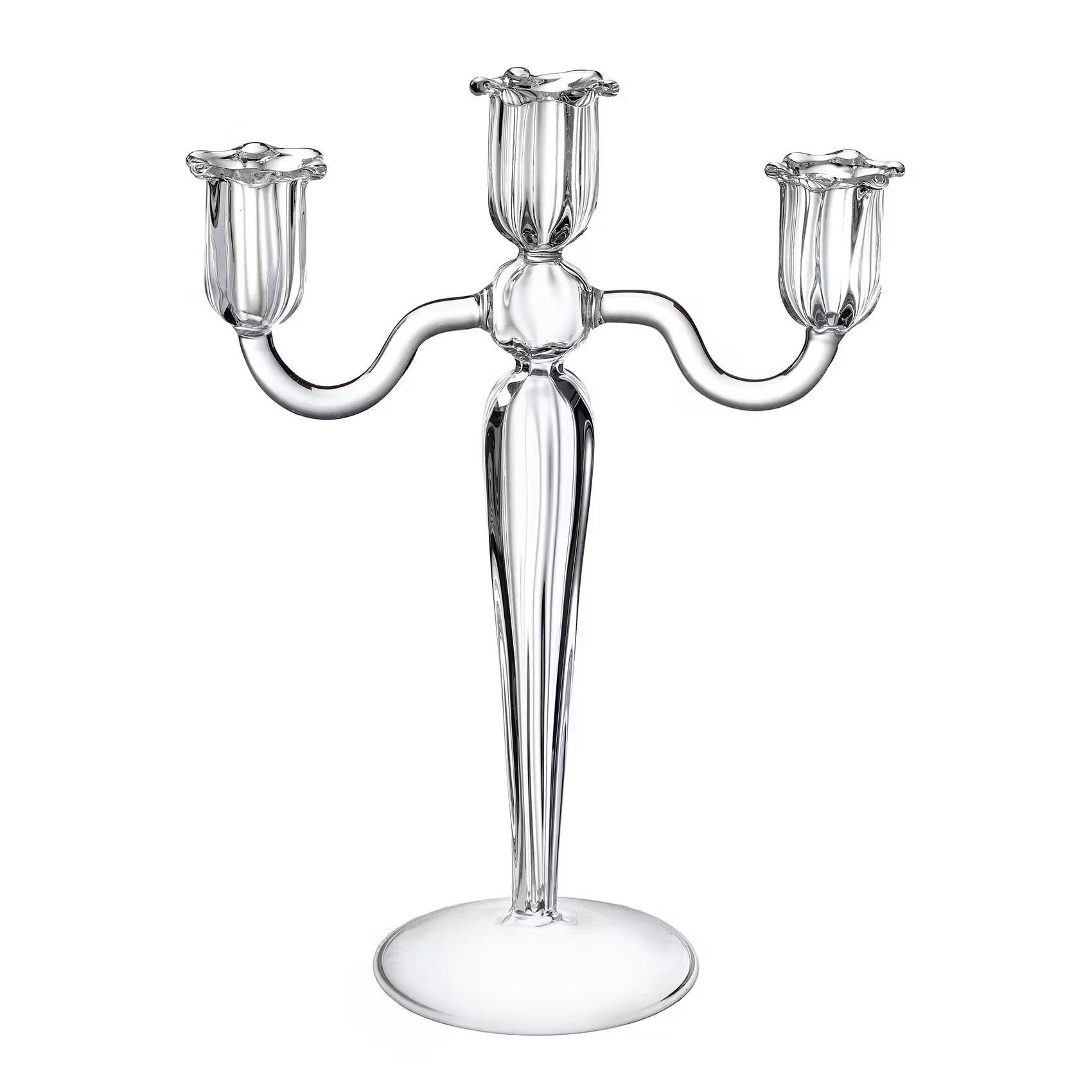 PURITY Kerzenhalter für 3 Stabkerzen - Borosilikatglas - Transparent