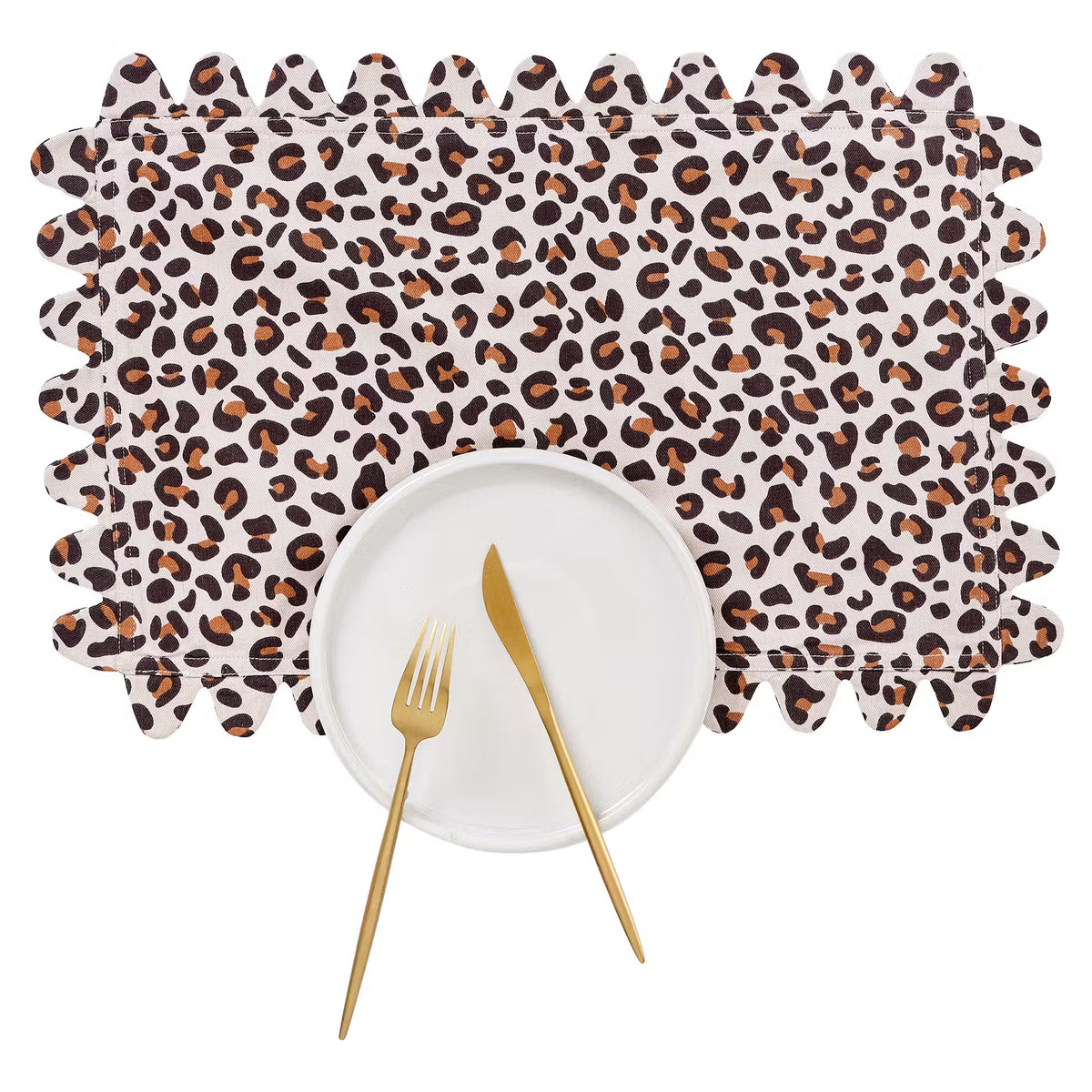 VEGAS STRIP Tischset Leo - Baumwolle - Beige/Schwarz