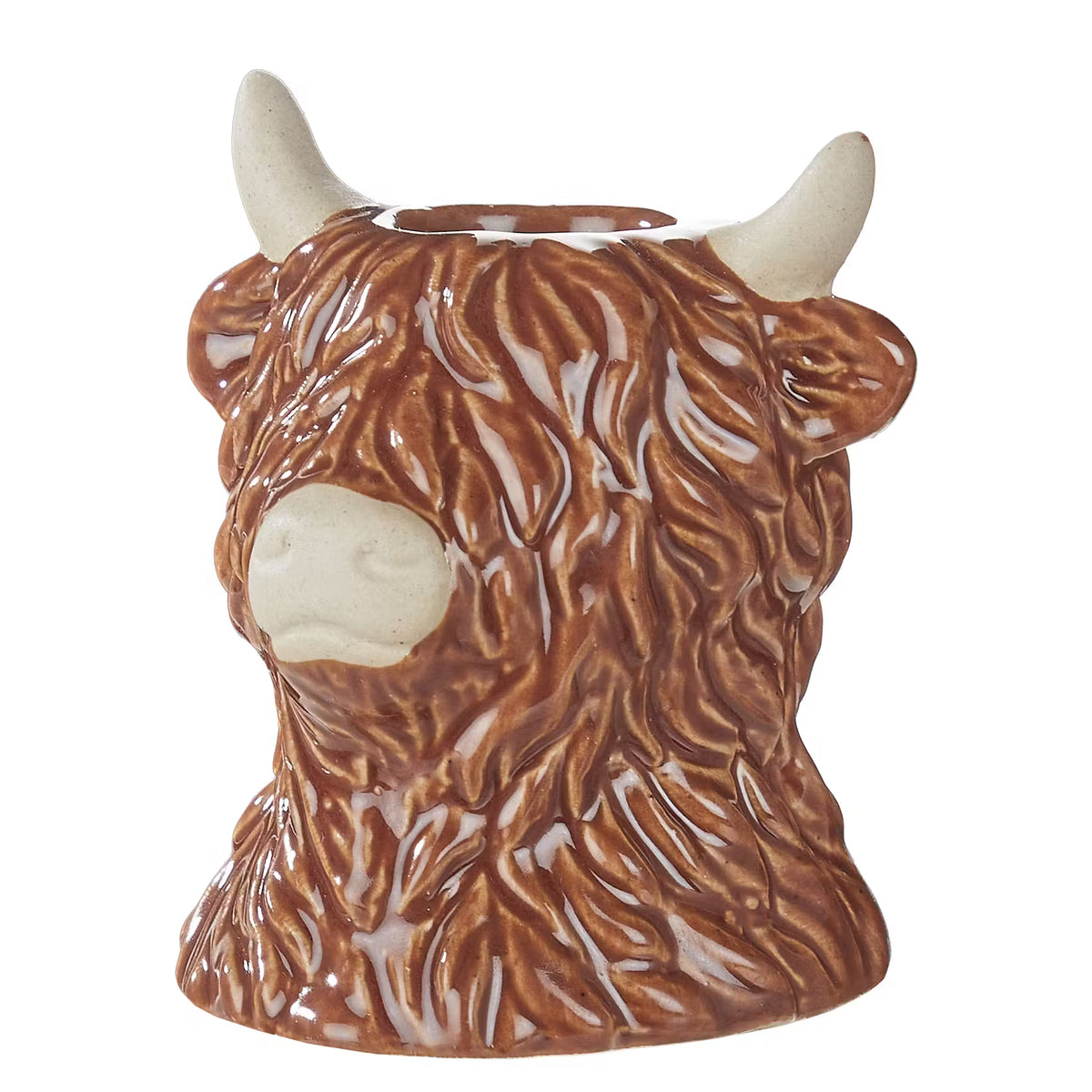 SHETLAND Stabkerzenhalter - Steinzeug - Braun