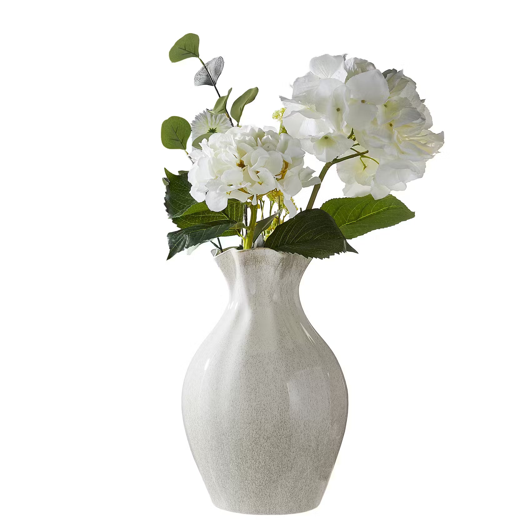 SELINA Vase - Steinzeug - Weiß