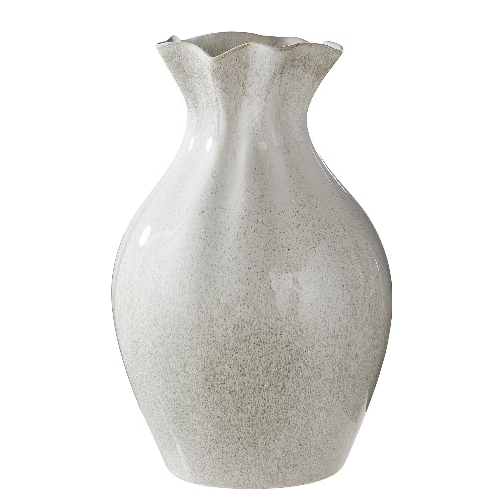 SELINA Vase - Steinzeug - Weiß