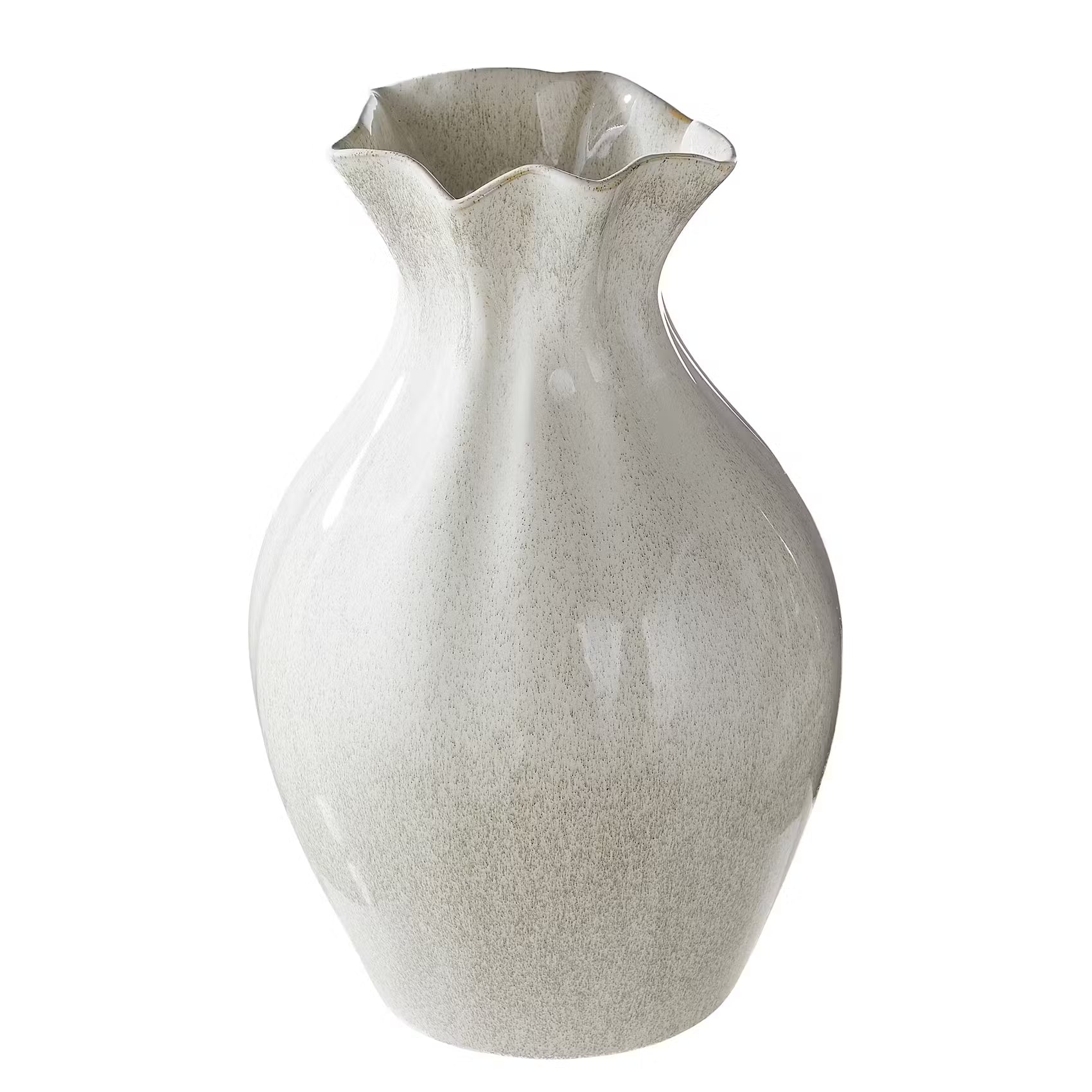 SELINA Vase - Steinzeug - Weiß