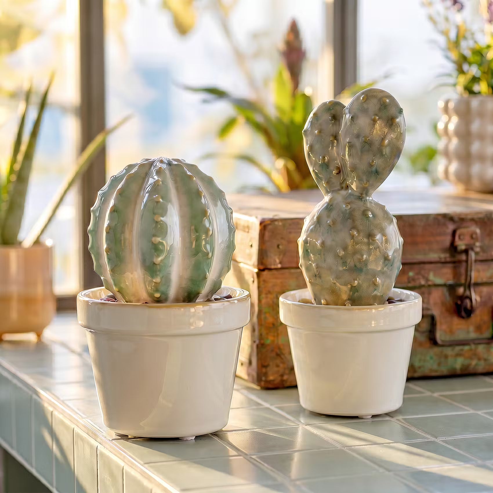 CACTUS Deko-Kaktus - Steinzeug - Grün