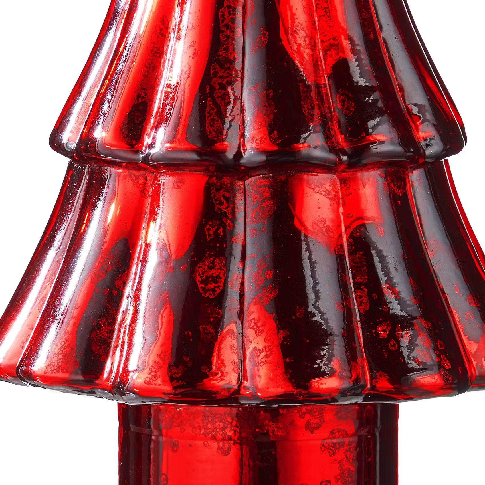 X-MAS Deko-Tanne - Farbglas - Rot - Höhe: 23 cm