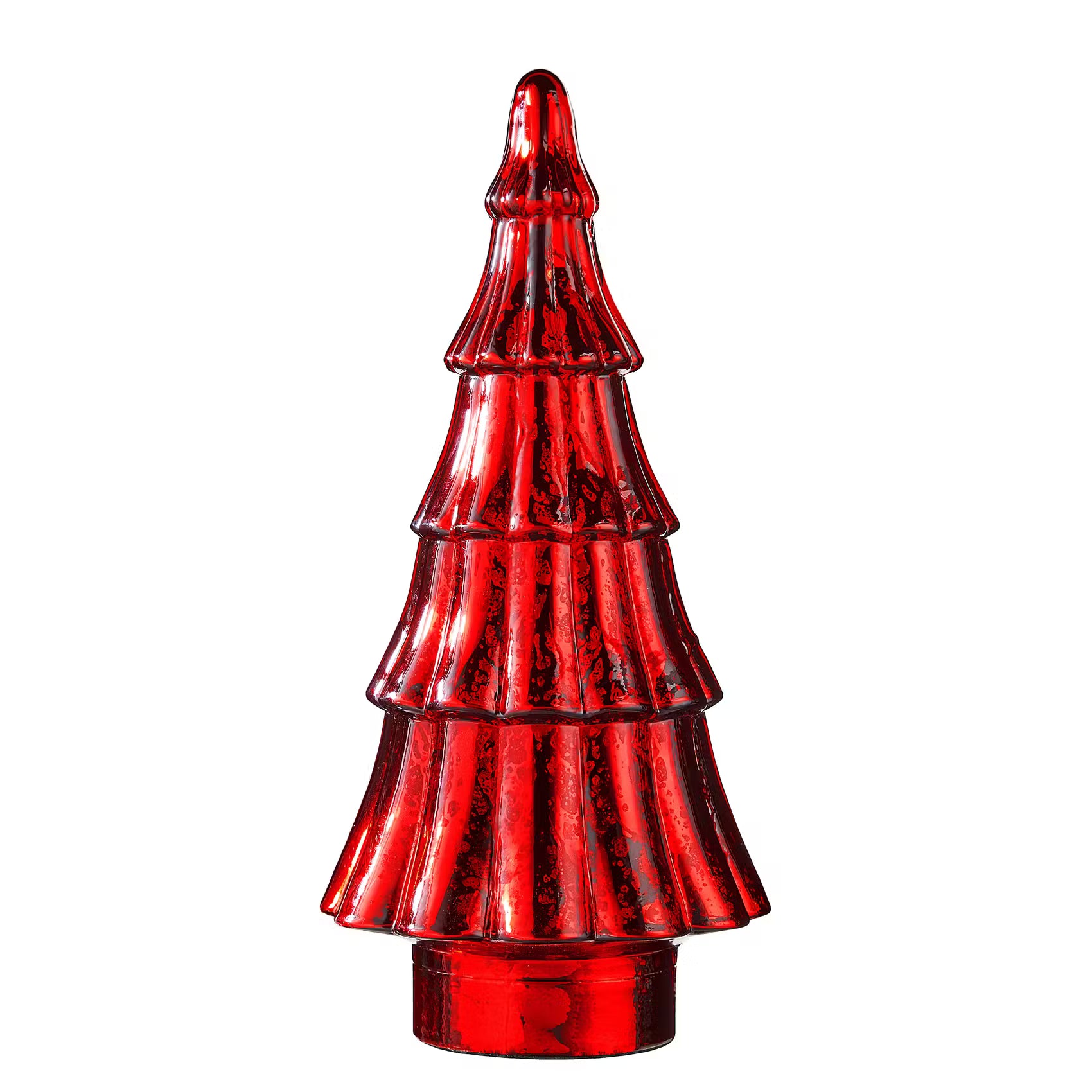 X-MAS Deko-Tanne - Farbglas - Rot - Höhe: 16 cm