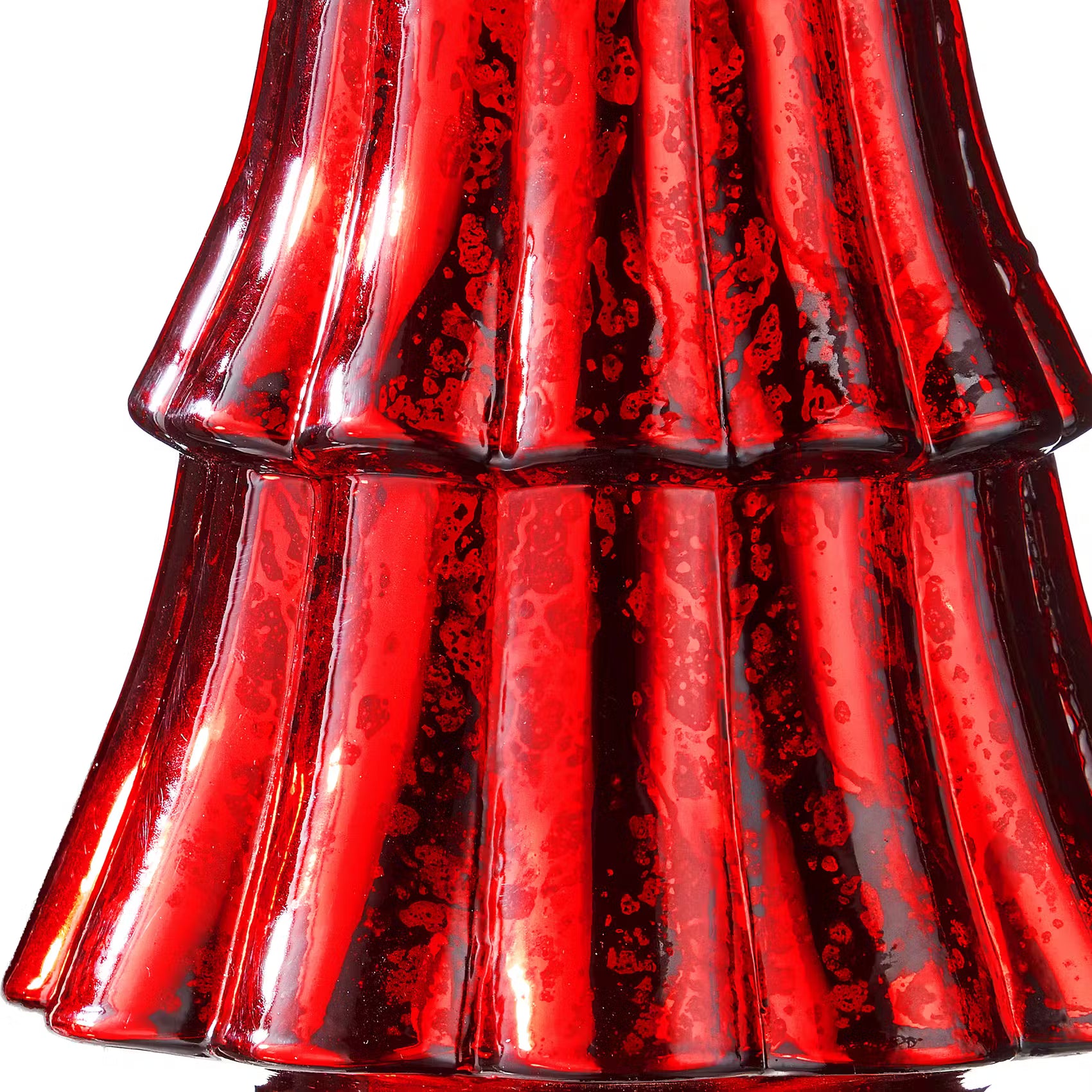 X-MAS Deko-Tanne - Farbglas - Rot - Höhe: 16 cm