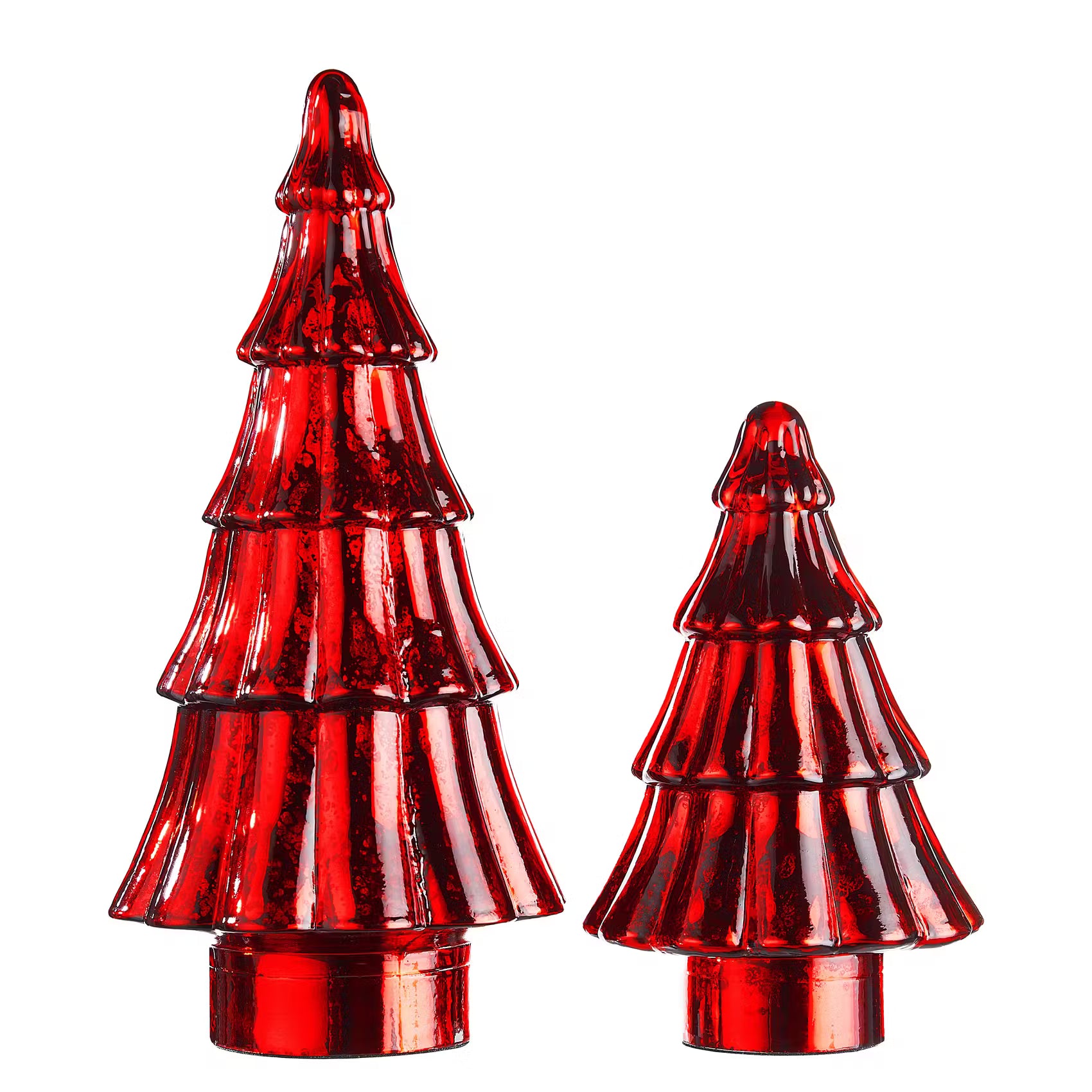X-MAS Deko-Tanne - Farbglas - Rot - Höhe: 16 cm