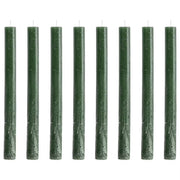 RUSTIC Stabkerzen 8er-Set - Paraffin - Dunkelgrün