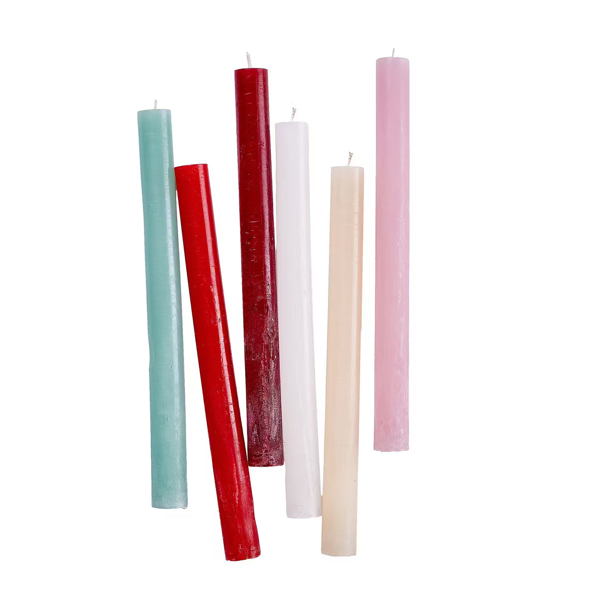 RUSTIC Stabkerzen 8er-Set - Paraffin - Dunkelgrün