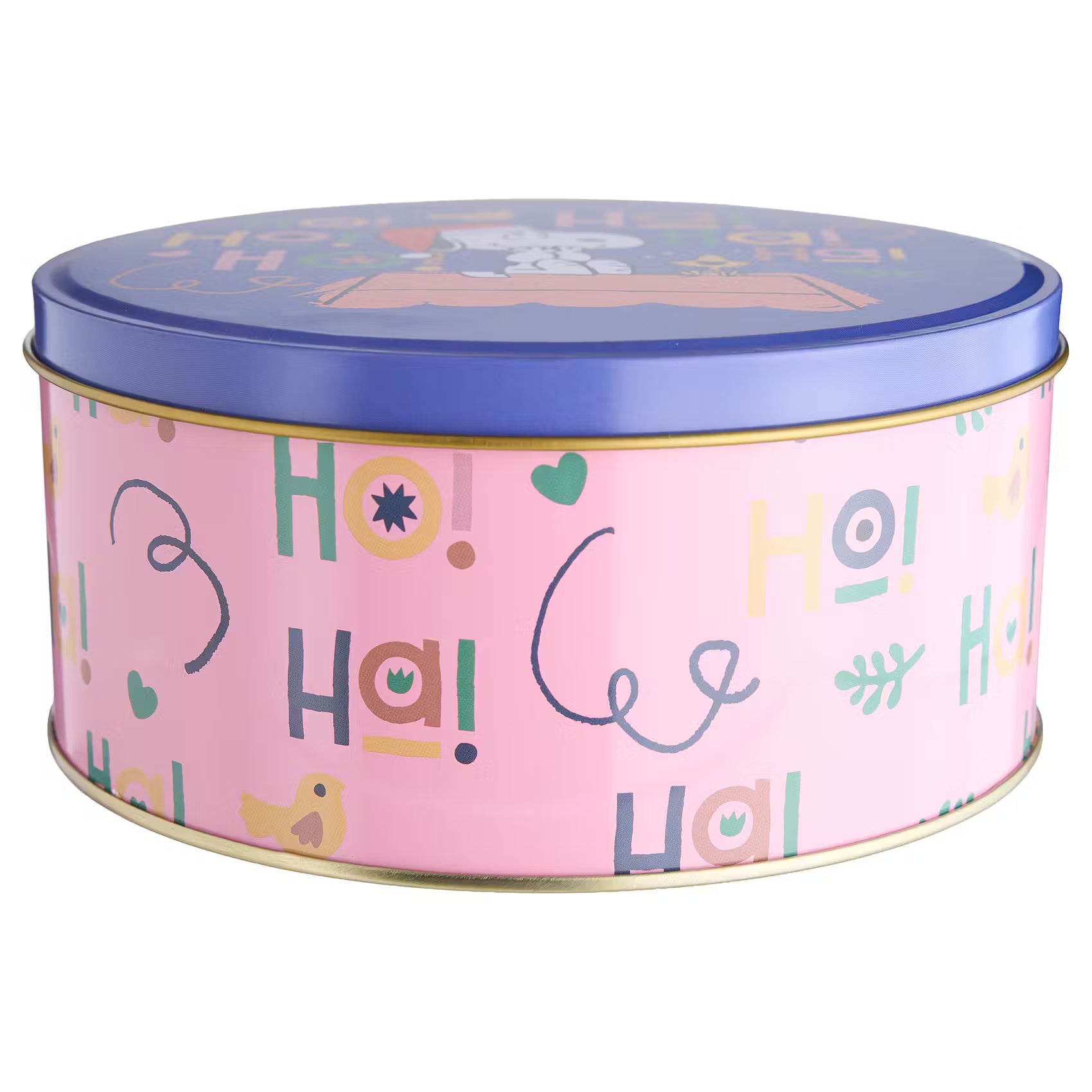 PEANUTS Keksdose HoHoHo - Stahlblech - Blau/Pink/Rot - 16 x 16 cm