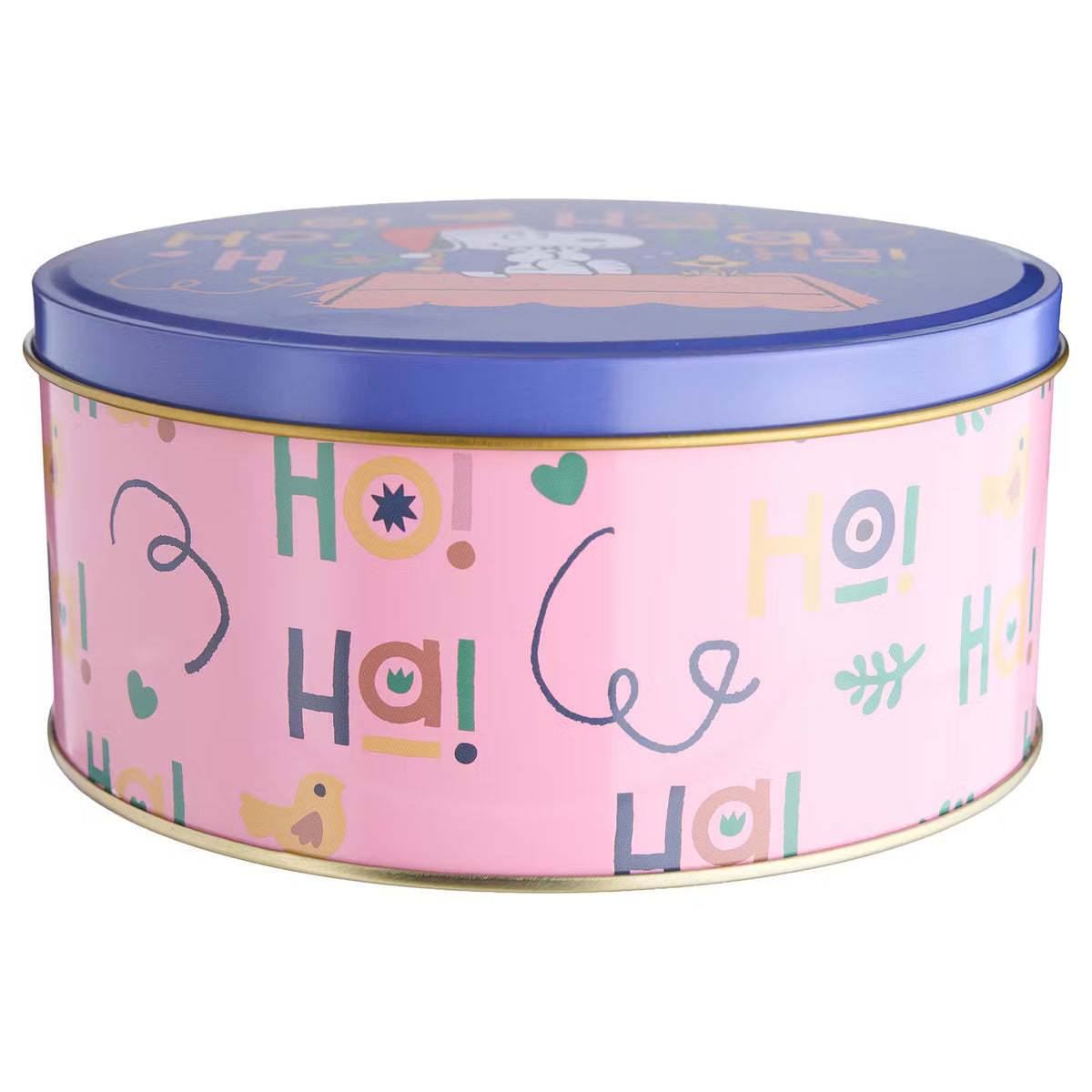 PEANUTS Keksdose HoHoHo - Stahlblech - Blau/Pink/Rot - 16 x 16 cm