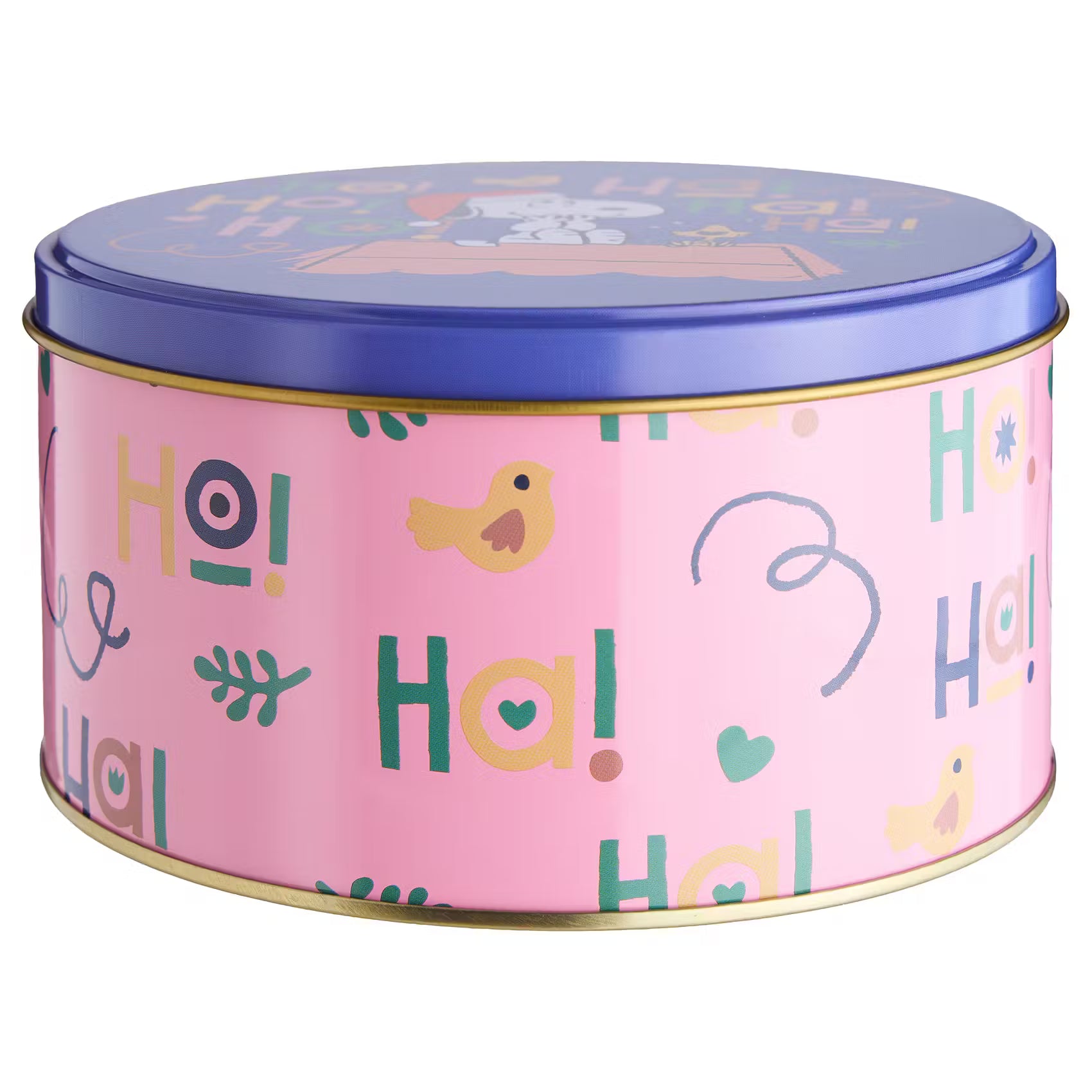 PEANUTS Keksdose HoHoHo - Stahlblech - Blau/Pink/Rot - 13 x 13 cm