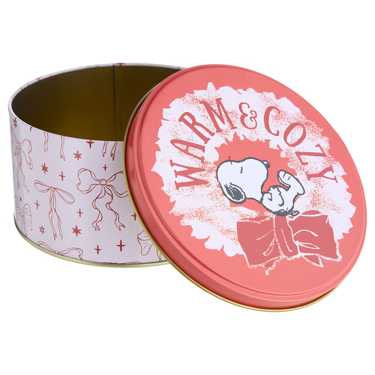 PEANUTS Keksdose Warm & Cozy - Stahlblech - Rot/Pink - 13 x 13 cm