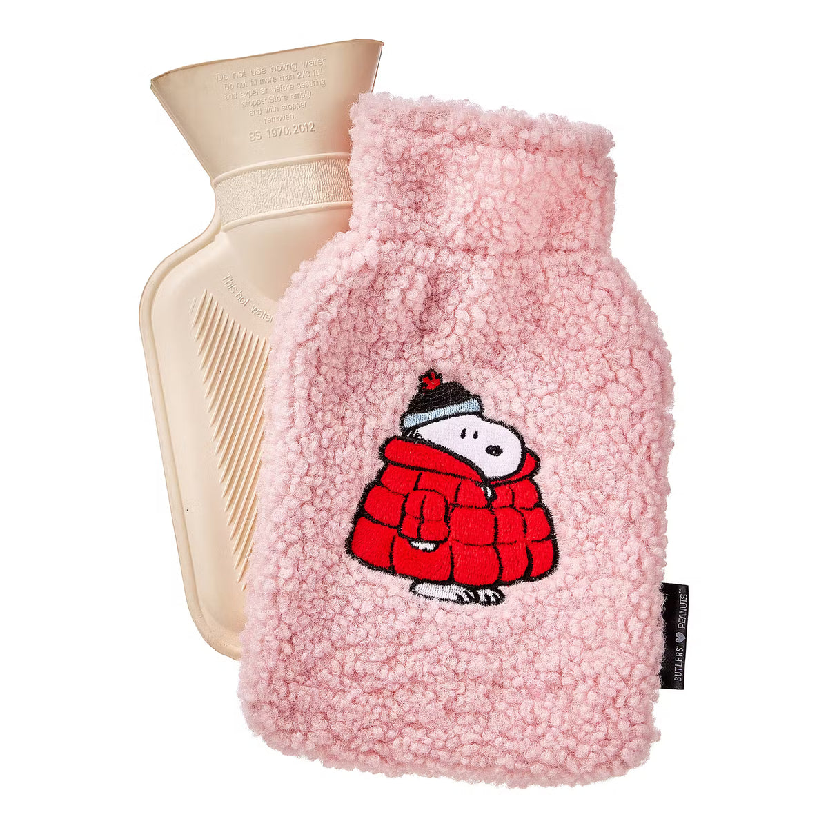 PEANUTS Mini-Wärmflasche Snoopy Jacke - Polyester/Naturkautschuk - Rosa