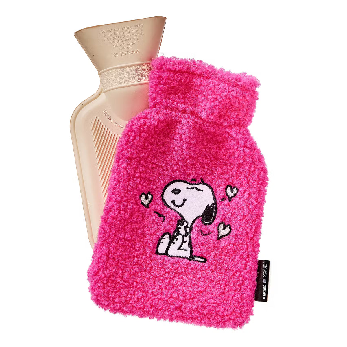 PEANUTS Mini-Wärmflasche Snoopy Amore - Polyester/Naturkautschuk - Pink