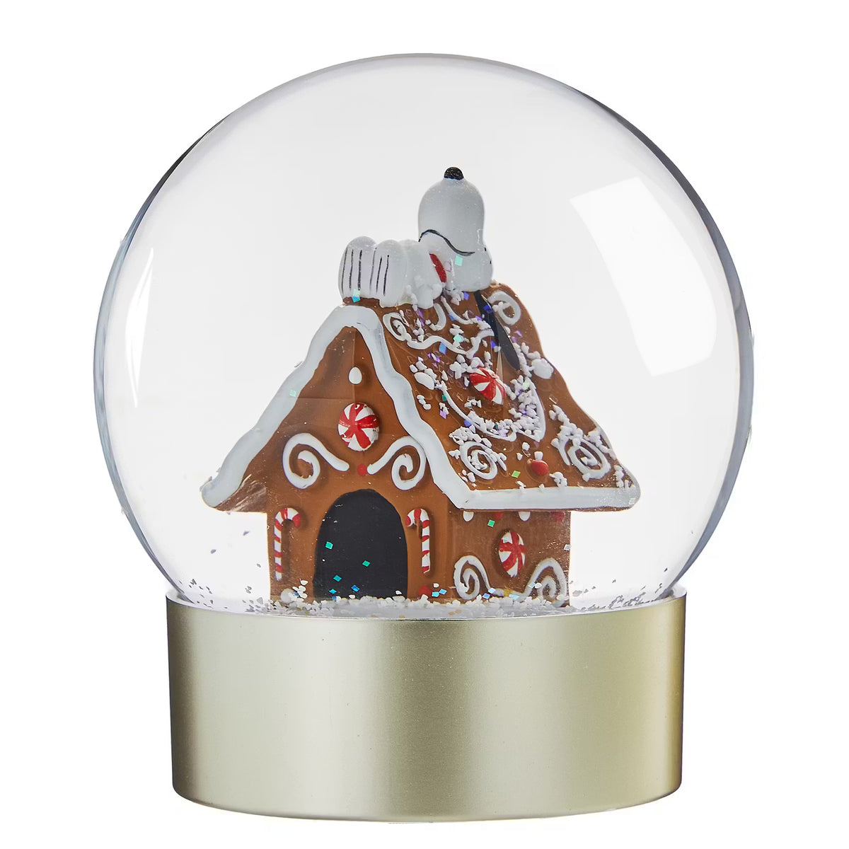PEANUTS Schneekugel Snoopy Hütte - Klarglas/Polyresin/Wasser - Transparent