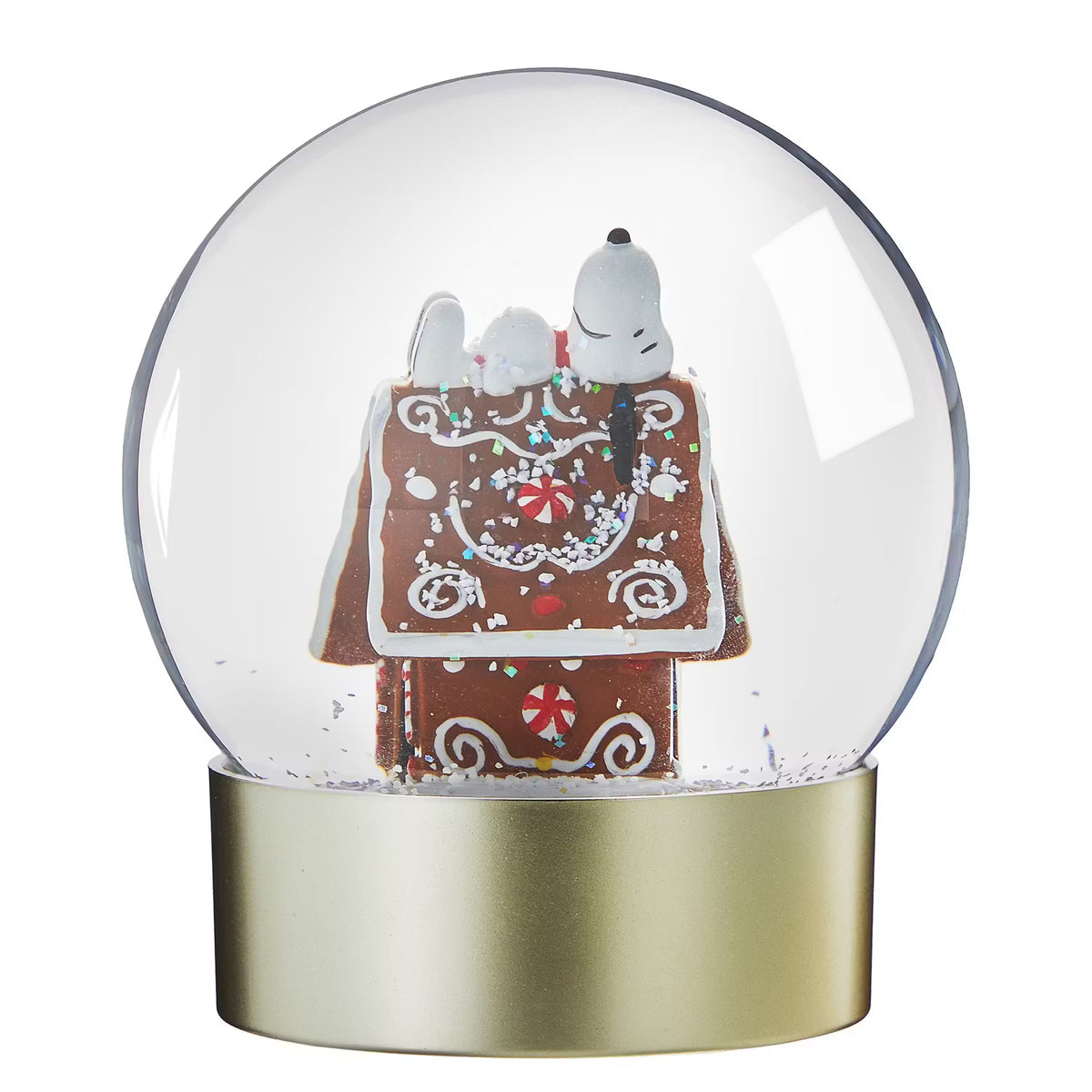 PEANUTS Schneekugel Snoopy Hütte - Klarglas/Polyresin/Wasser - Transparent