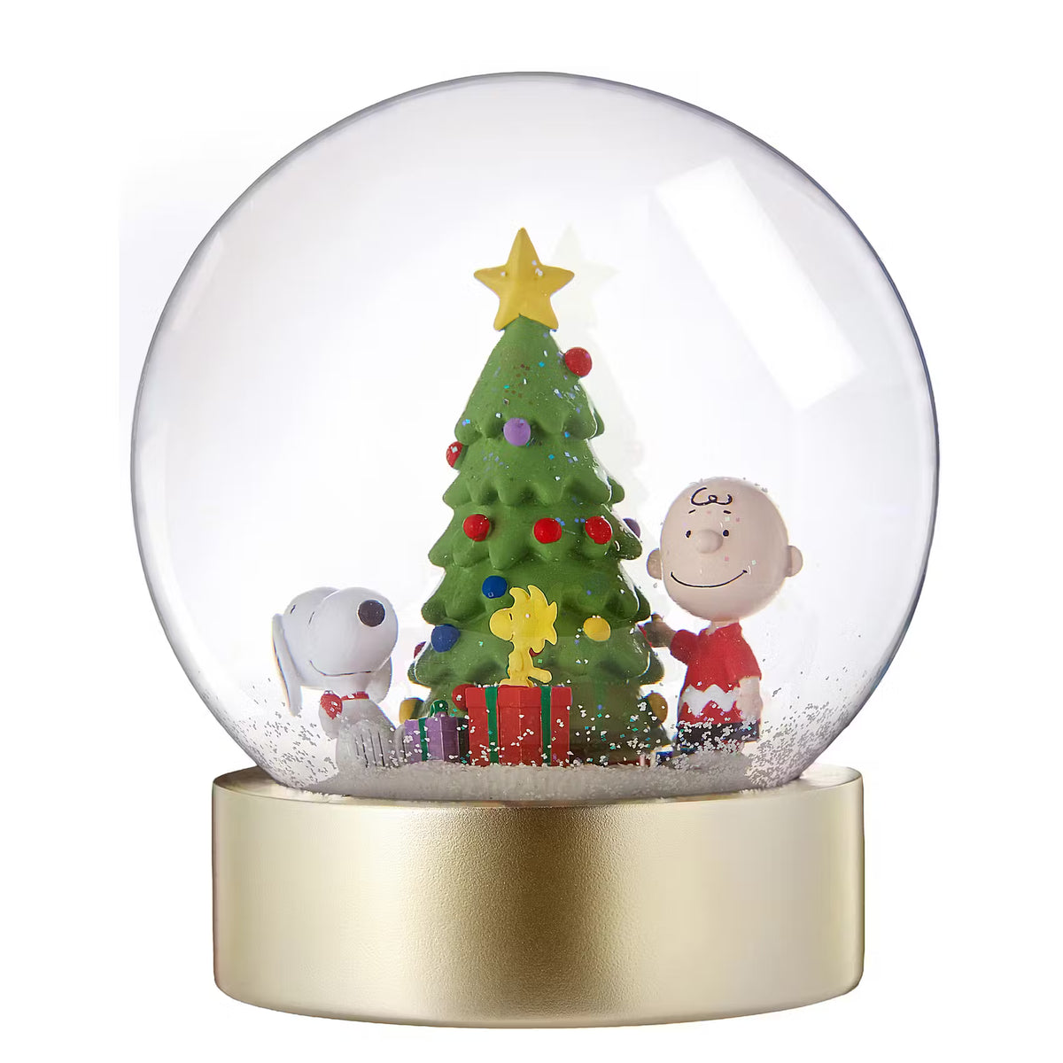 PEANUTS XL  Schneekugel Snoopy & Charly - Klarglas/Polyresin/Wasser - Transparent