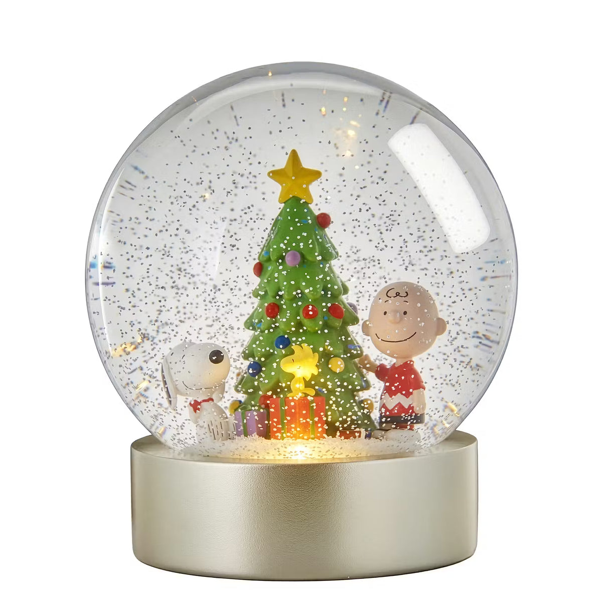 PEANUTS XL  Schneekugel Snoopy & Charly - Klarglas/Polyresin/Wasser - Transparent