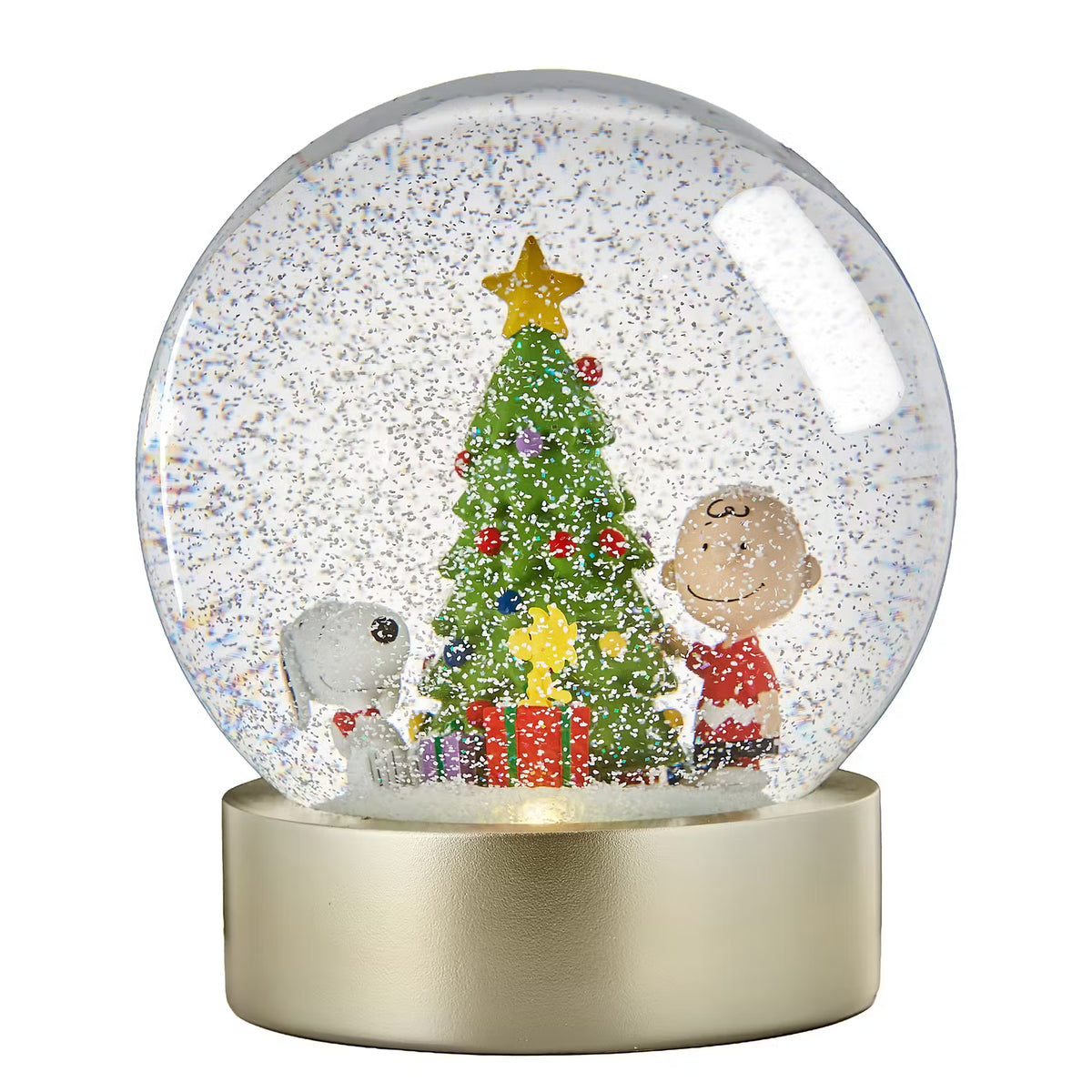 PEANUTS XL  Schneekugel Snoopy & Charly - Klarglas/Polyresin/Wasser - Transparent