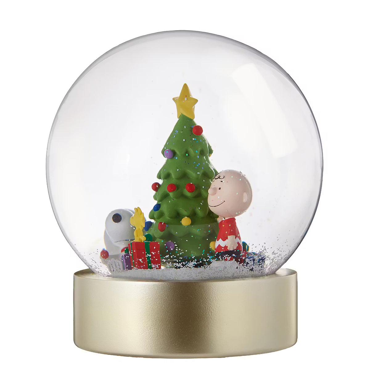 PEANUTS XL  Schneekugel Snoopy & Charly - Klarglas/Polyresin/Wasser - Transparent