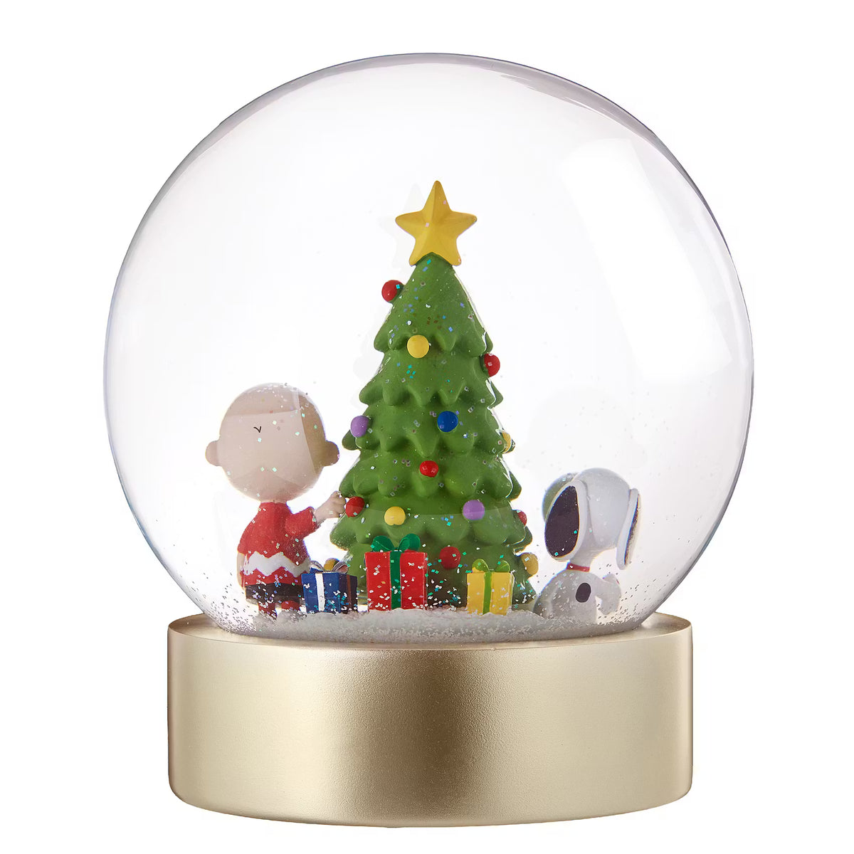 PEANUTS XL  Schneekugel Snoopy & Charly - Klarglas/Polyresin/Wasser - Transparent