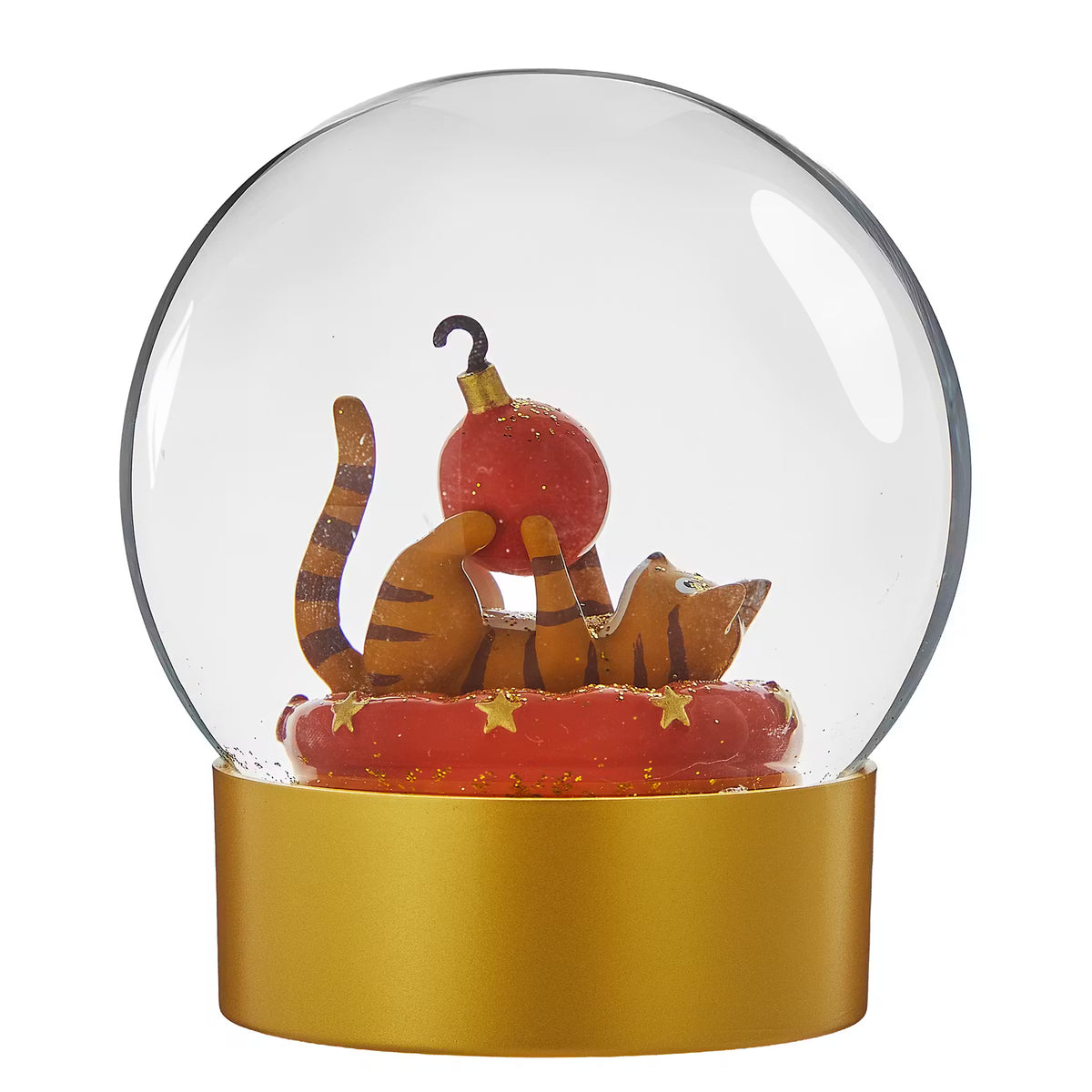CELEBRATE X-MAS Schneekugel Katze - Klarglas/Polyresin/Wasser - Transparent
