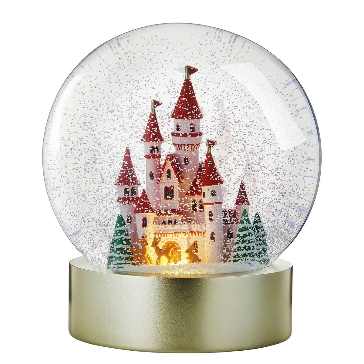 XL Schneekugel CASTLE Schloss - Klarglas/Polyresin/Wasser - Transparent