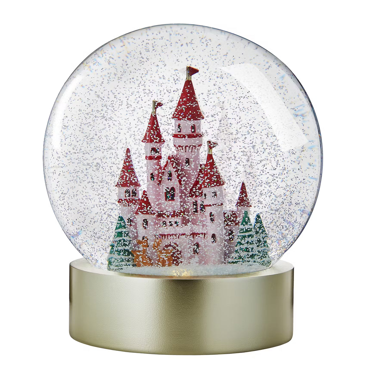 XL Schneekugel CASTLE Schloss - Klarglas/Polyresin/Wasser - Transparent