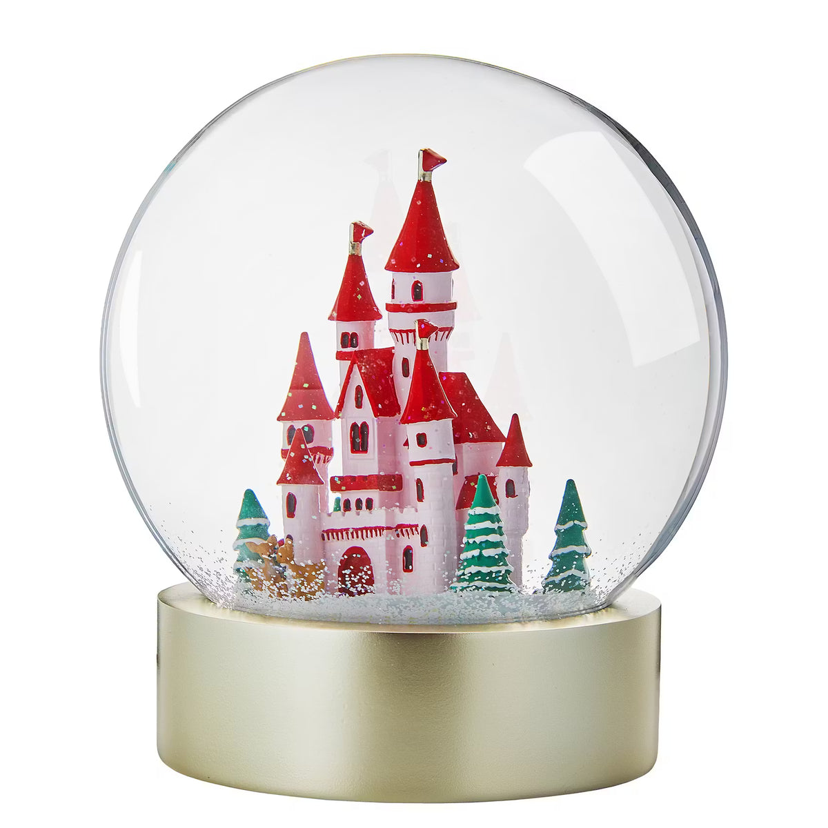 XL Schneekugel CASTLE Schloss - Klarglas/Polyresin/Wasser - Transparent