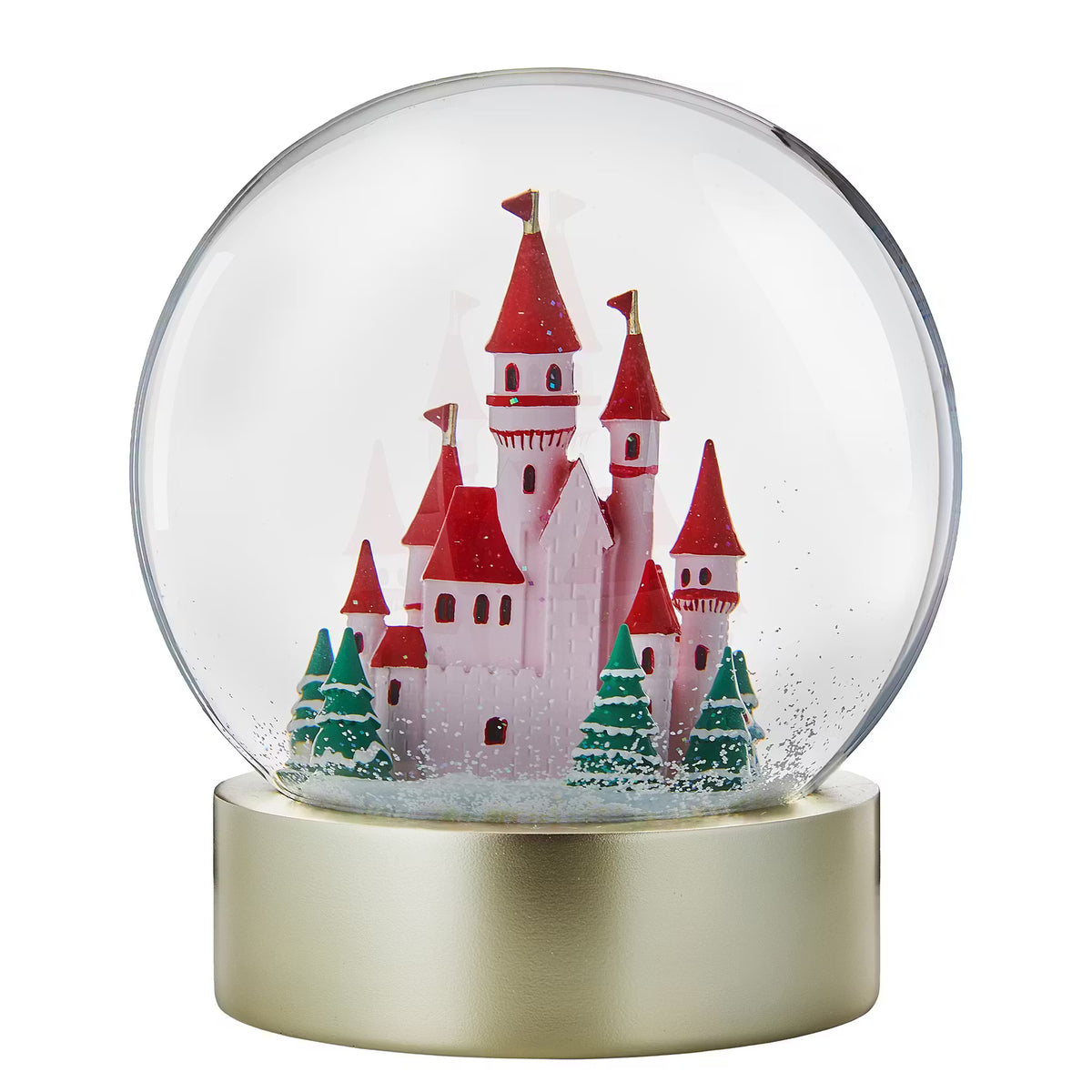 XL Schneekugel CASTLE Schloss - Klarglas/Polyresin/Wasser - Transparent