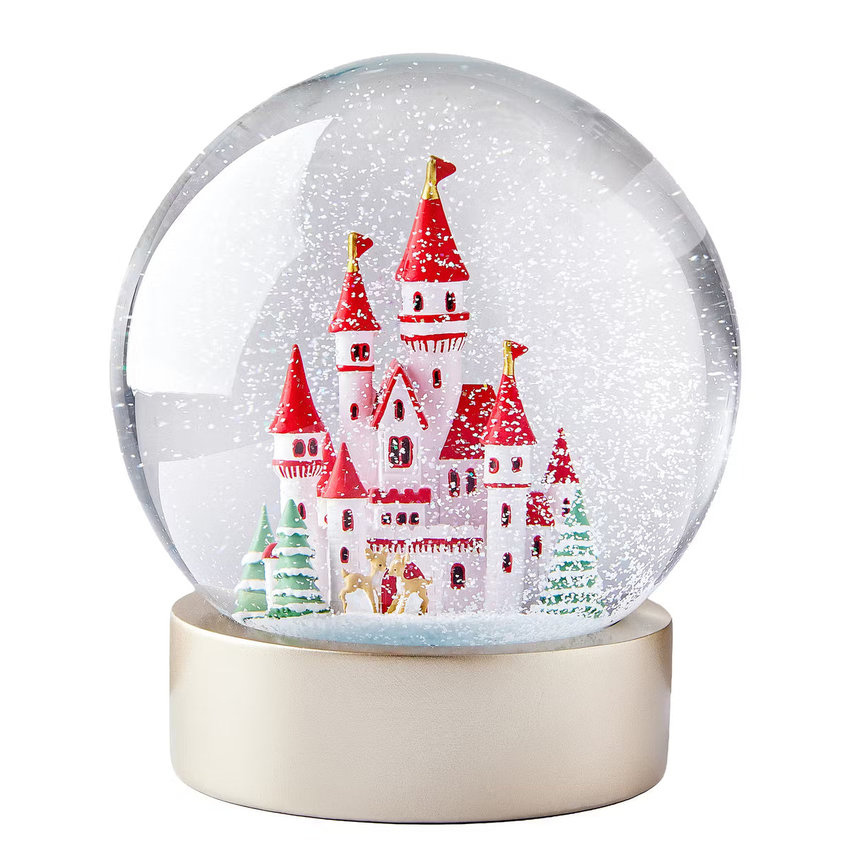 XL Schneekugel CASTLE Schloss - Klarglas/Polyresin/Wasser - Transparent