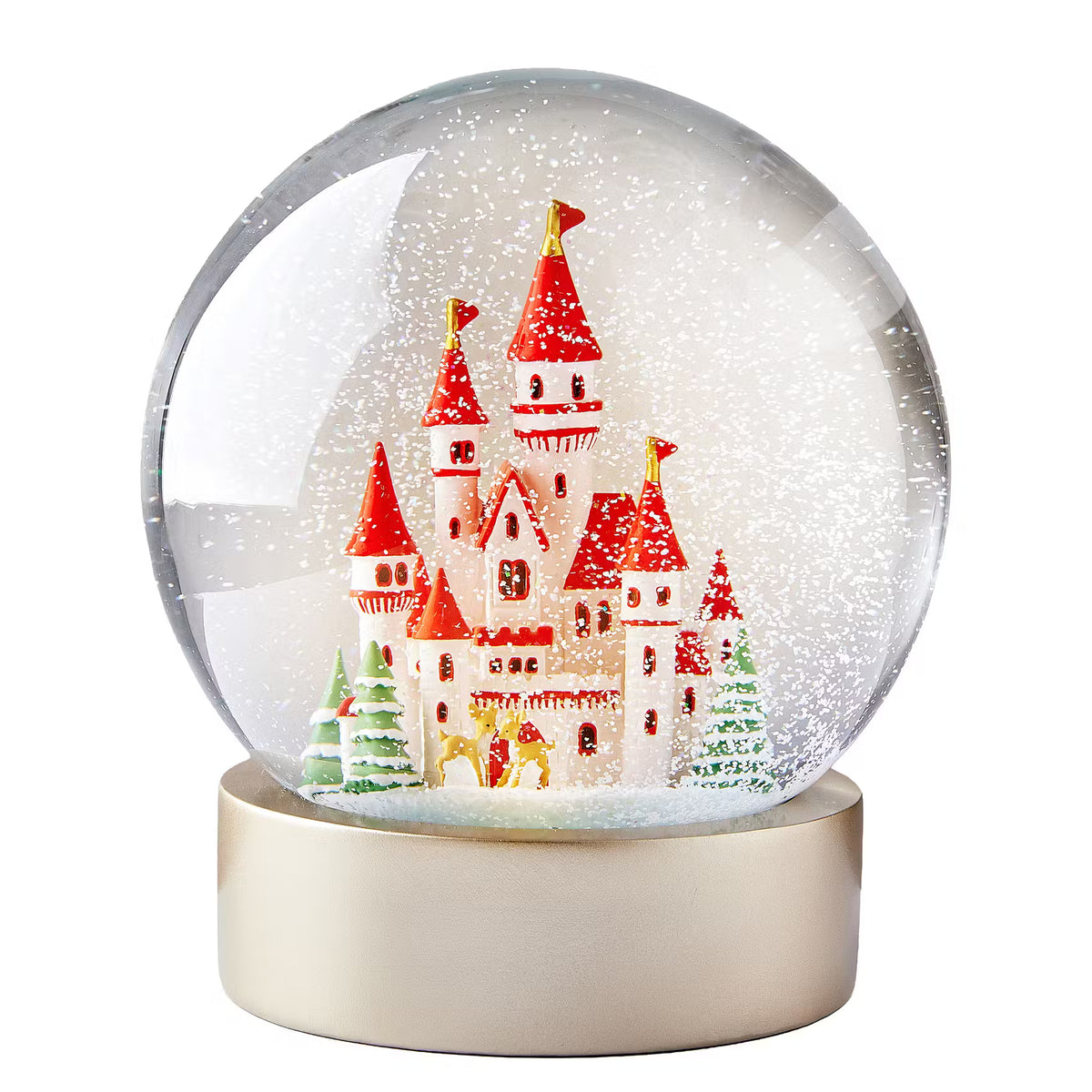 XL Schneekugel CASTLE Schloss - Klarglas/Polyresin/Wasser - Transparent