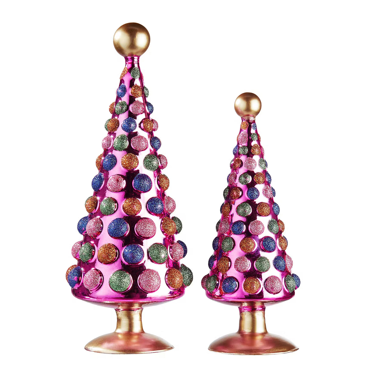 X-MAS Deko-Tanne - Borosilikatglas - Pink - Höhe: 31 cm