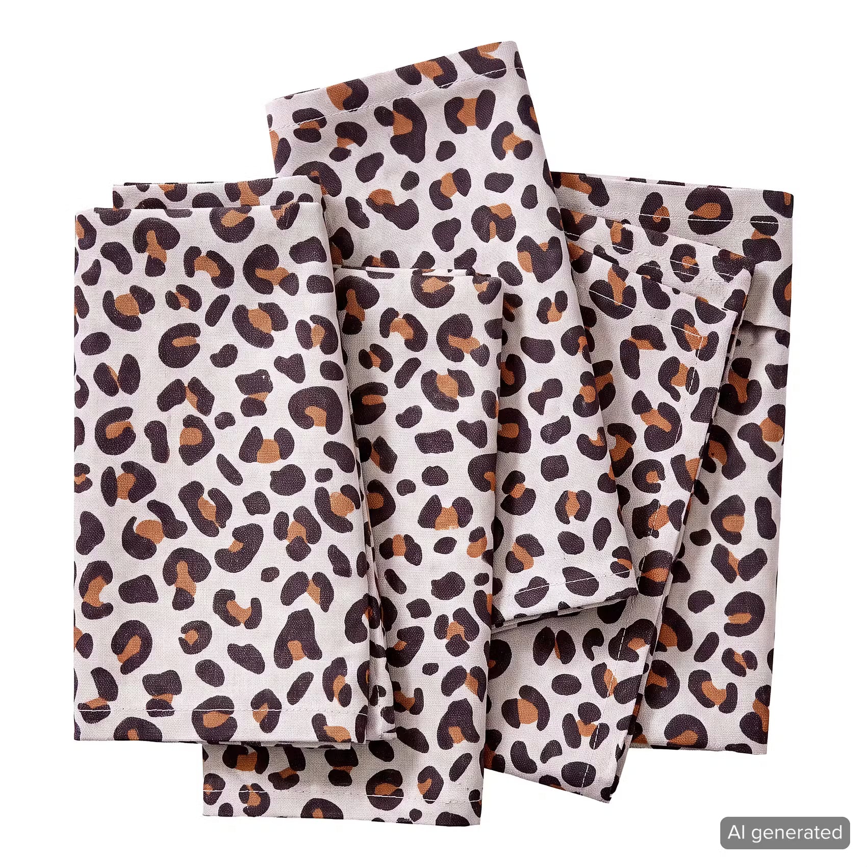 VEGAS STRIP Serviette 4er-Set - Baumwolle - Beige/Schwarz