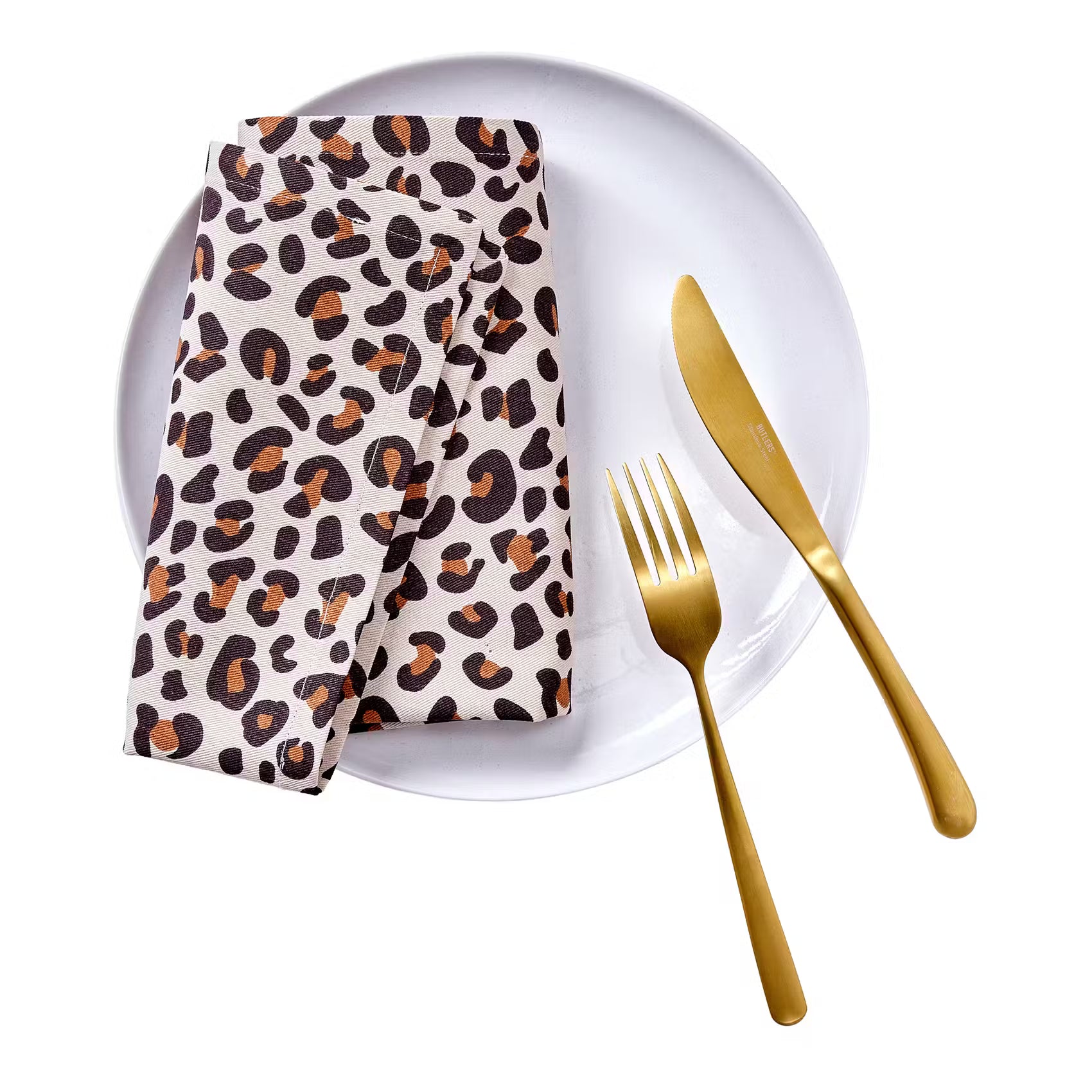 VEGAS STRIP Serviette 4er-Set - Baumwolle - Beige/Schwarz