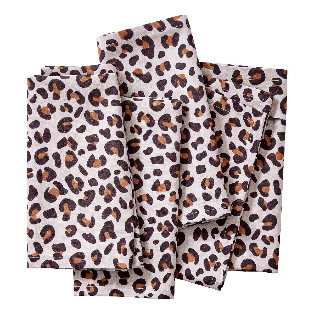 VEGAS STRIP Serviette 4er-Set - Baumwolle - Beige/Schwarz
