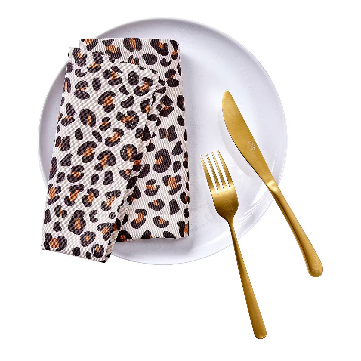 VEGAS STRIP Serviette 4er-Set - Baumwolle - Beige/Schwarz