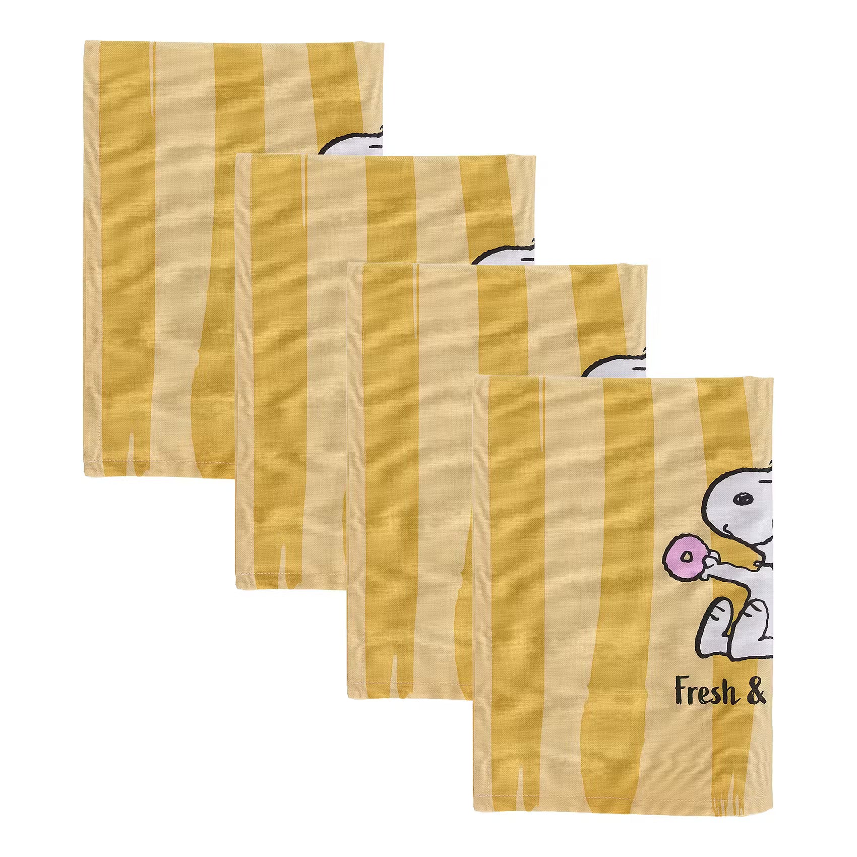 PEANUTS Geschirrtuch 4er-Set Fresh & Clean - Baumwolle - Gelb