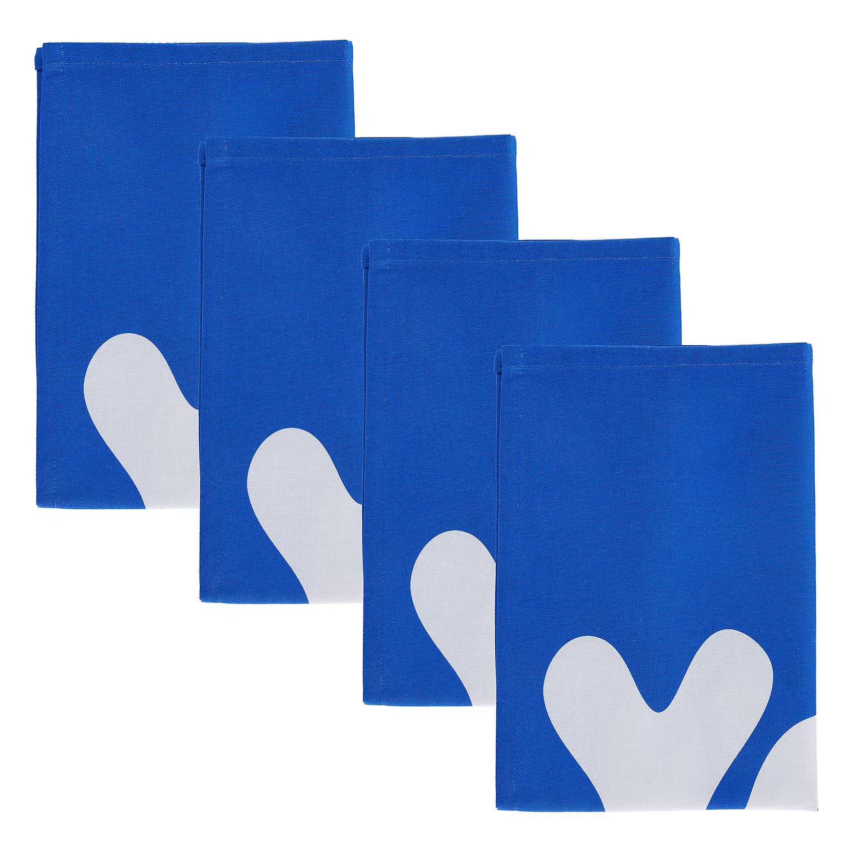 PEANUTS Geschirrtuch 4er-Set Yay - Baumwolle - Blau/Weiß