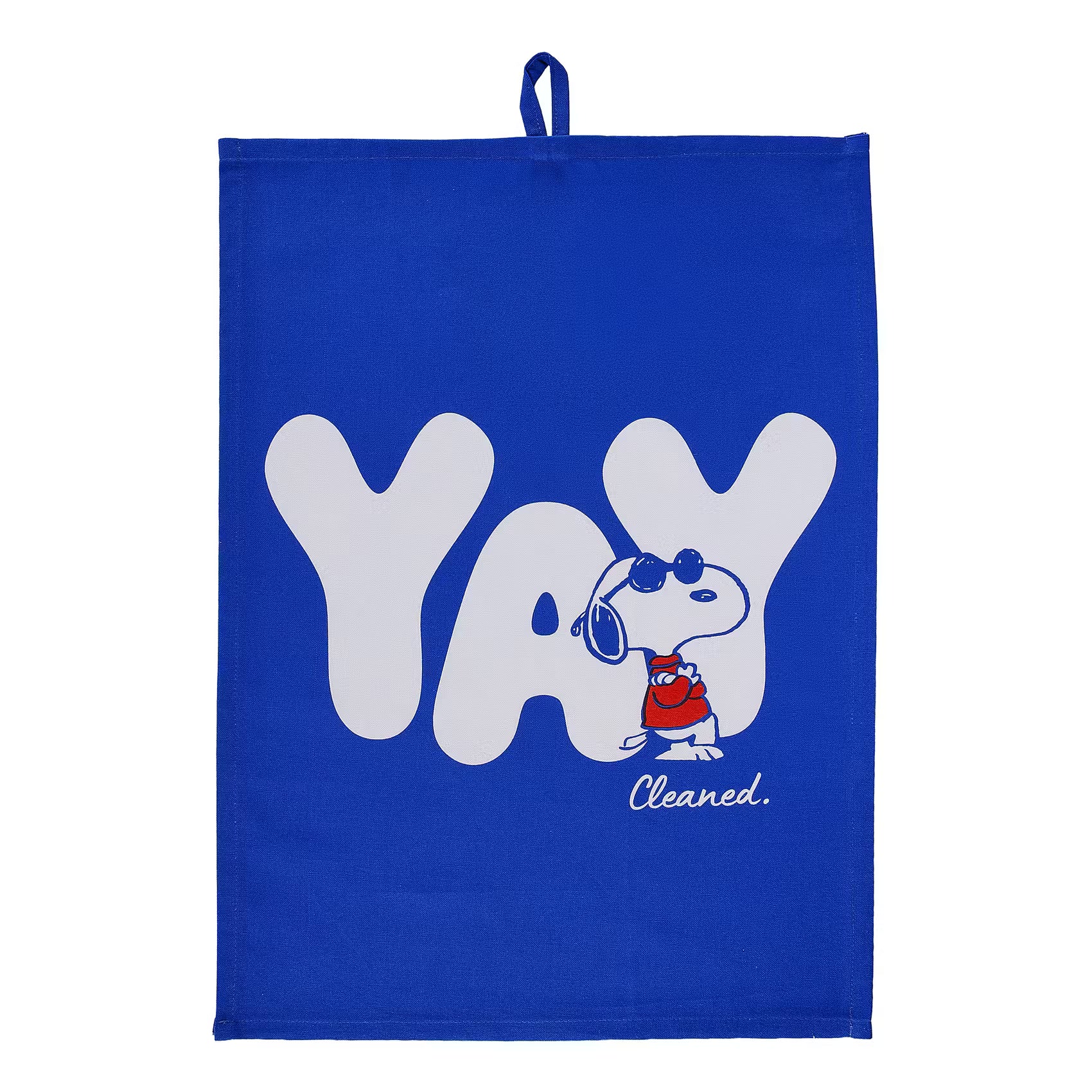 PEANUTS Geschirrtuch 4er-Set Yay - Baumwolle - Blau/Weiß