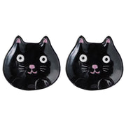 HALLOWEEN Deko-Teller Katze 2er-Set - Dolomit - Schwarz