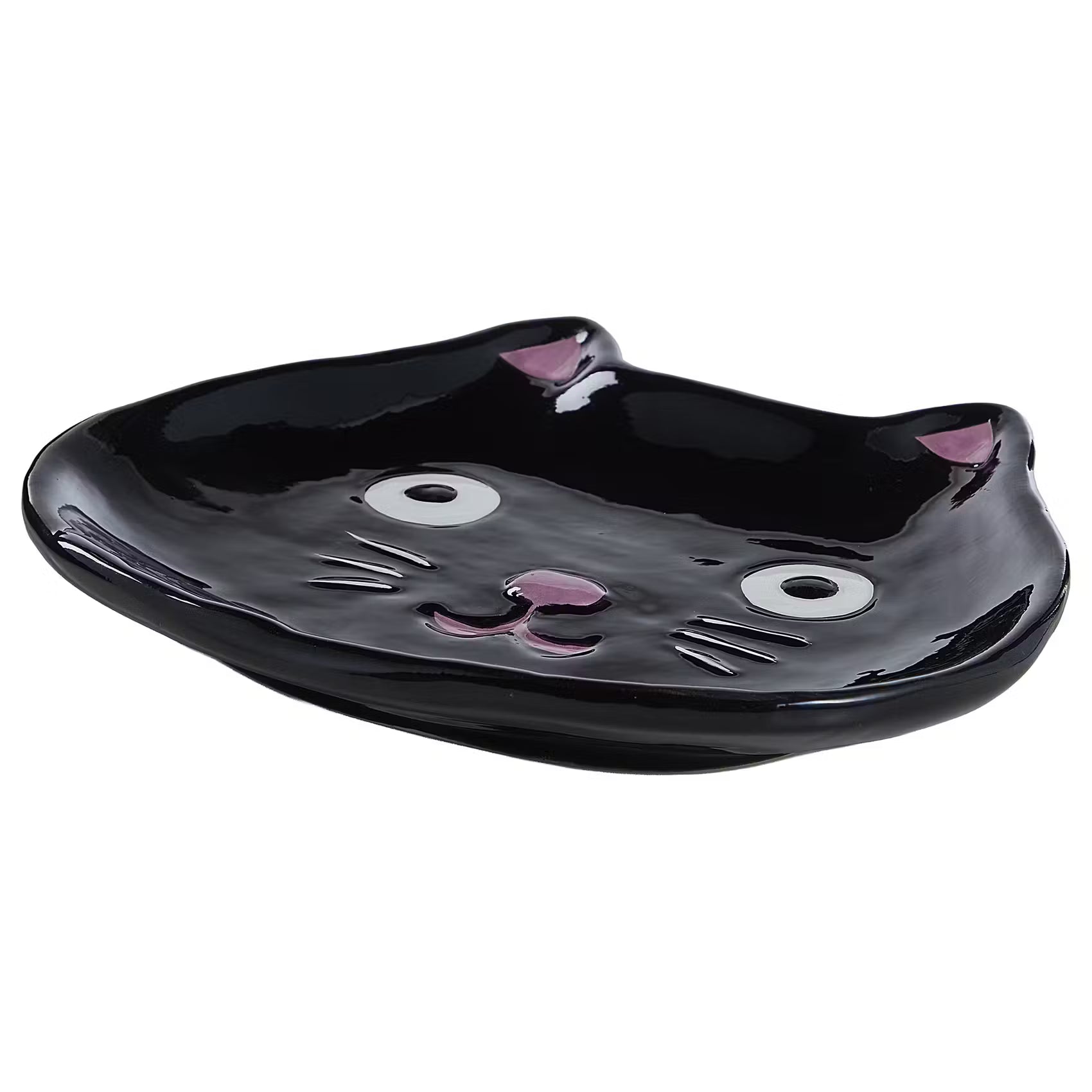 HALLOWEEN Deko-Teller Katze 2er-Set - Dolomit - Schwarz