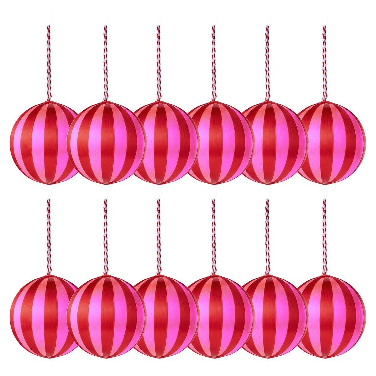 HANG ON Fadenkugel 12er-Set - Polyester PVC - Rot / Weinrot