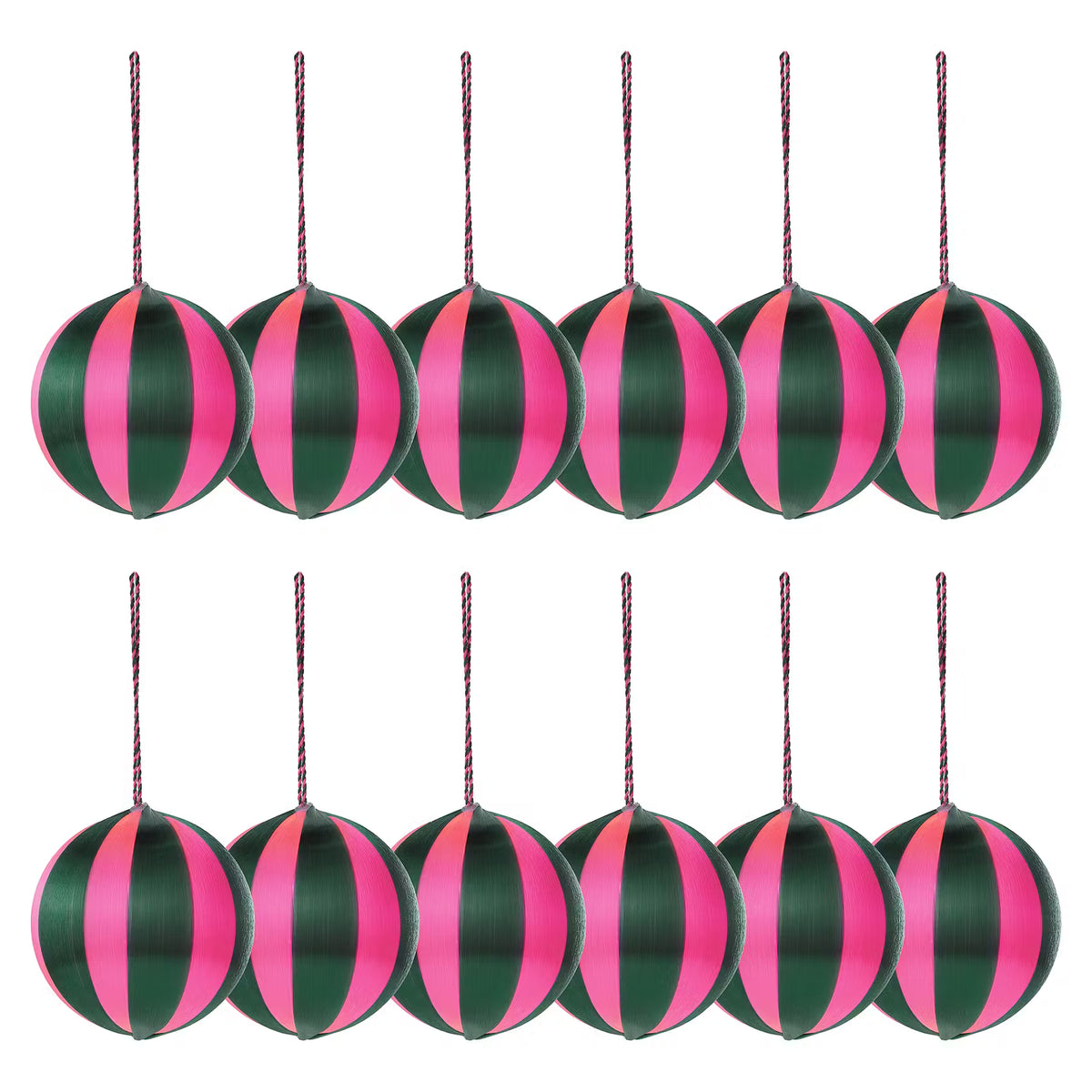 HANG ON Fadenkugel 12er-Set - Polyester PVC - Grün / Pink